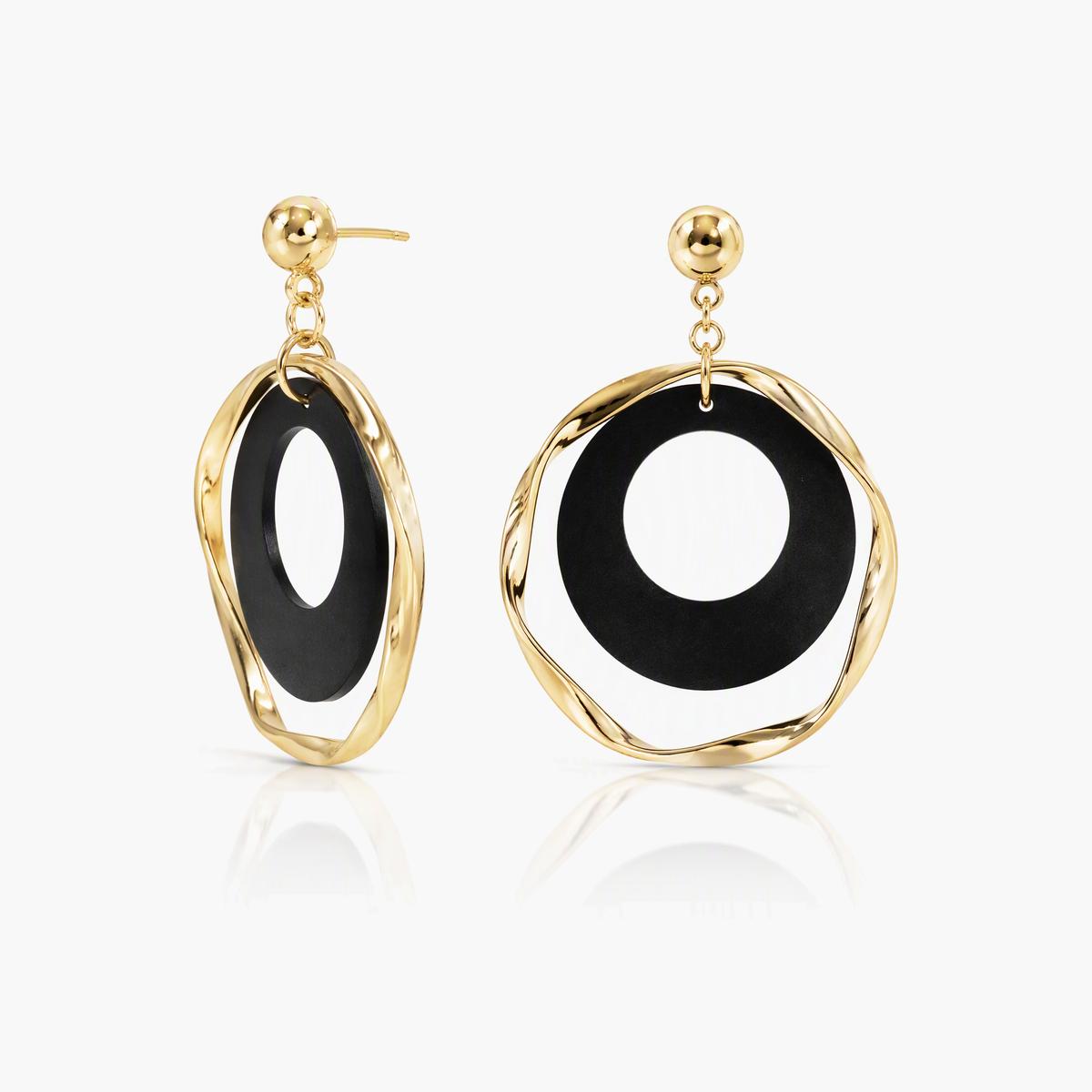 Geometric Oval Drop Earrings