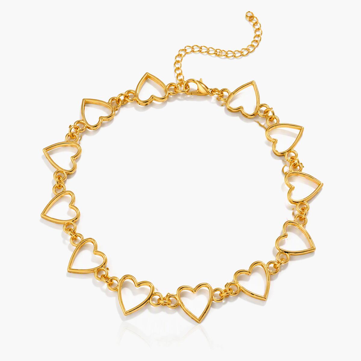 Dainty Open Heart Link Necklace