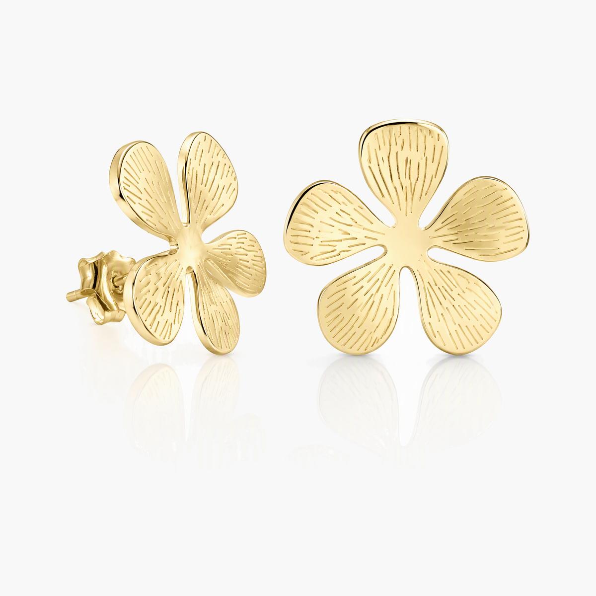 Flower & Heart Link Earrings