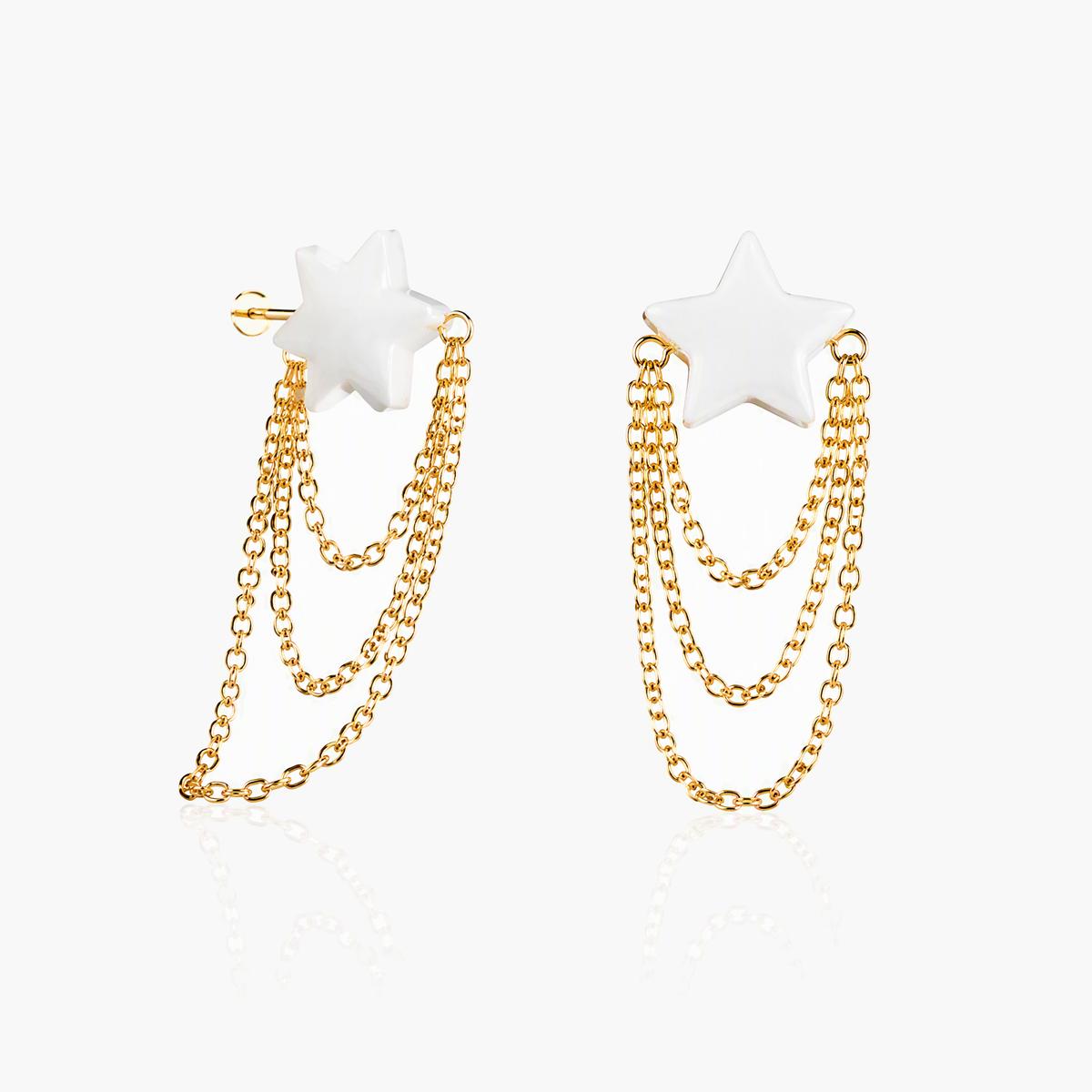 Trendy Star Chain Drop Earrings