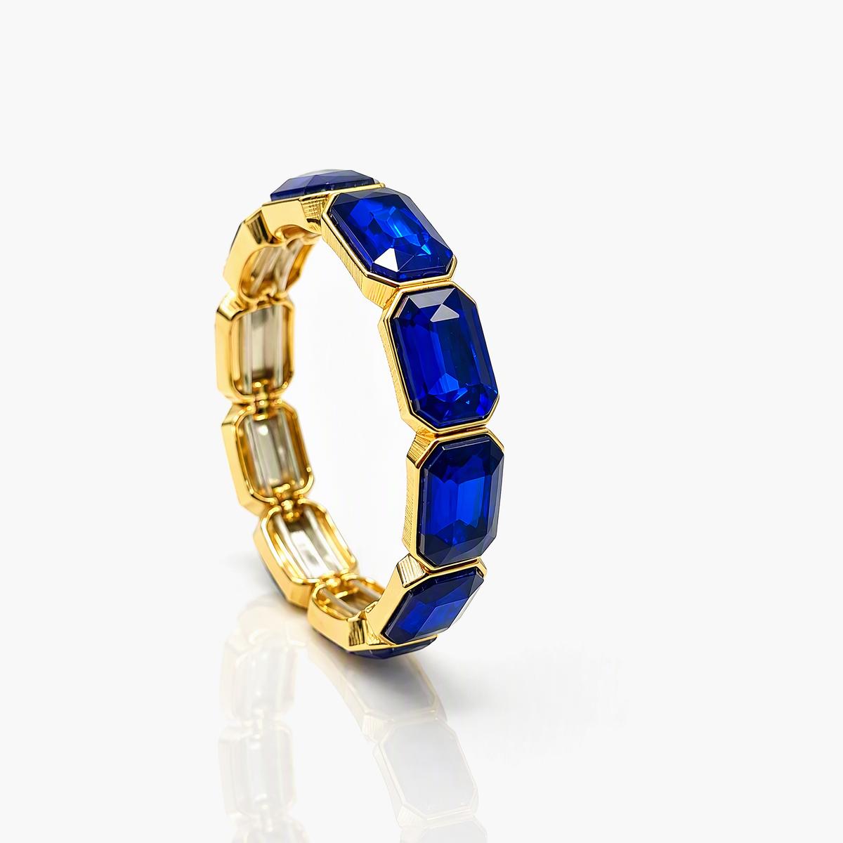 Trendy Octagon Gem Link Bracelet