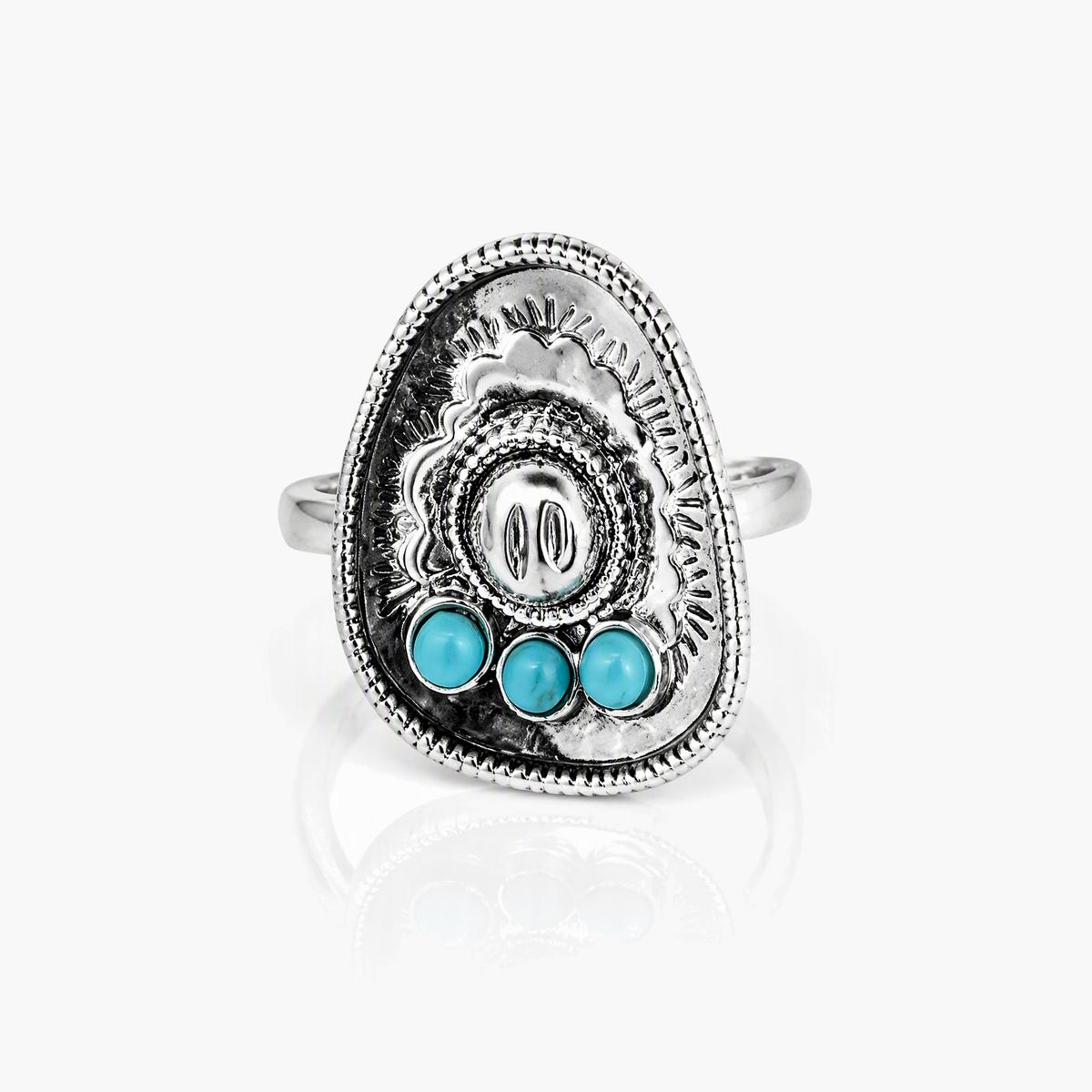 Boho Feather & Flower Stack Ring