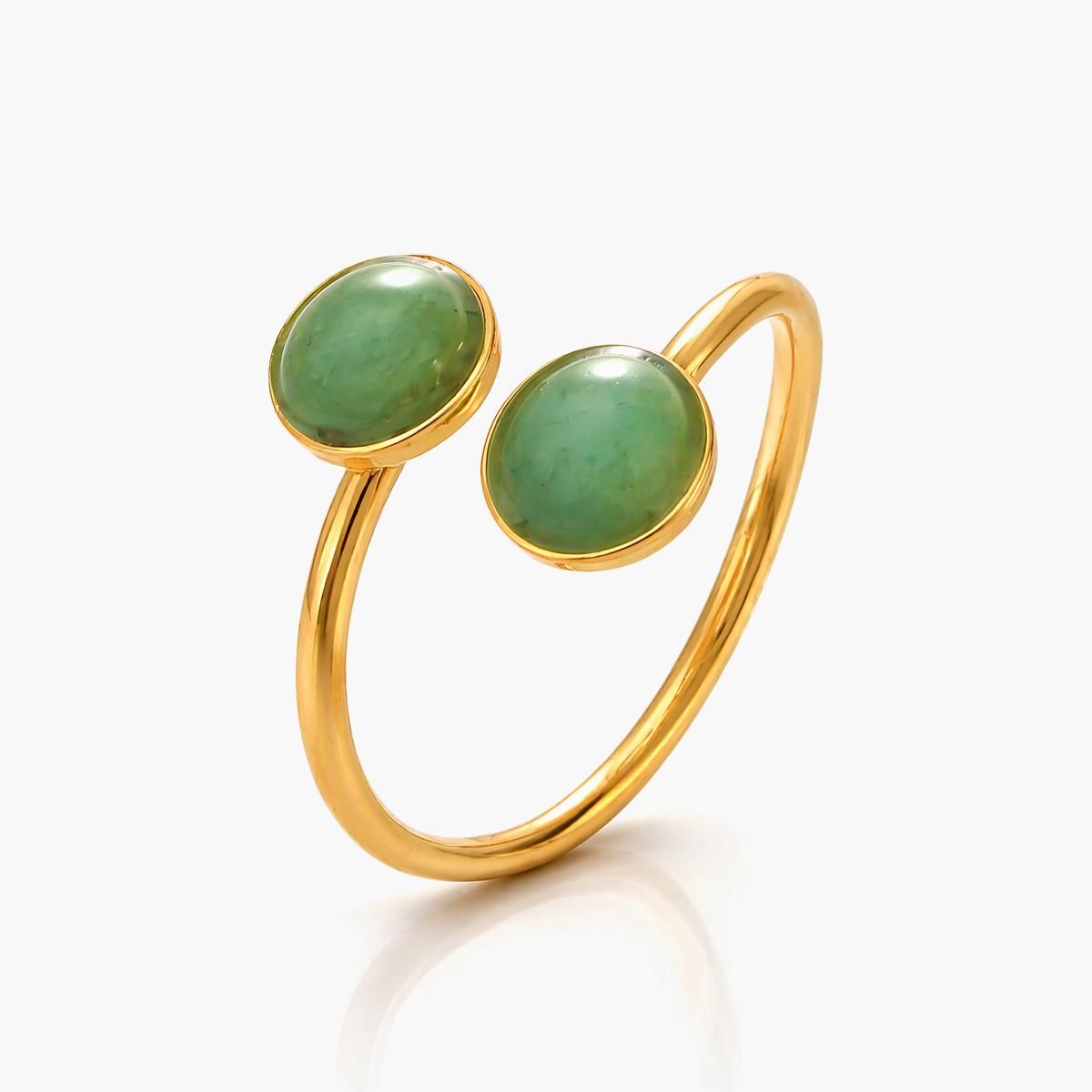 Dainty Double Stone Open Ring