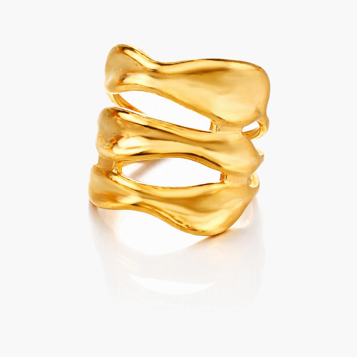 Trendy Triple Band Wave Ring