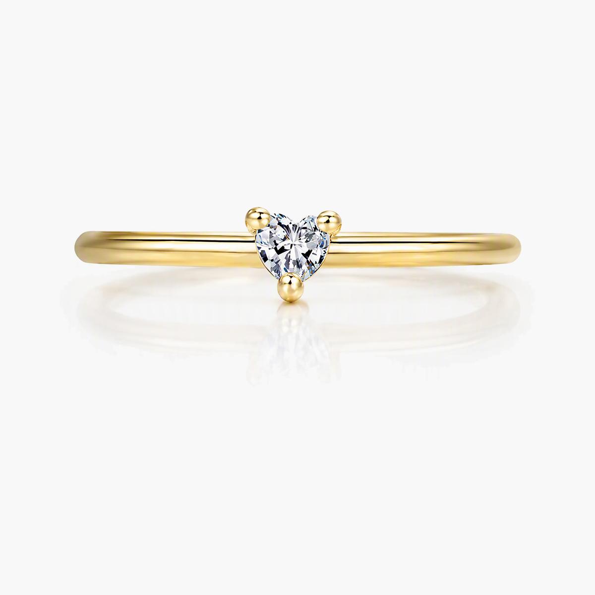 Dainty Heart Solitaire Ring