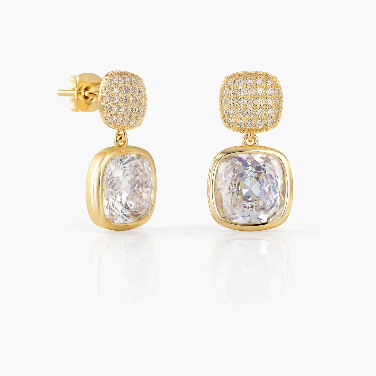 Trendy Sphere & Square Drop Earrings