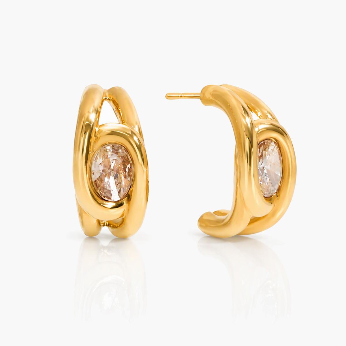 Twisted Band Huggie Earrings