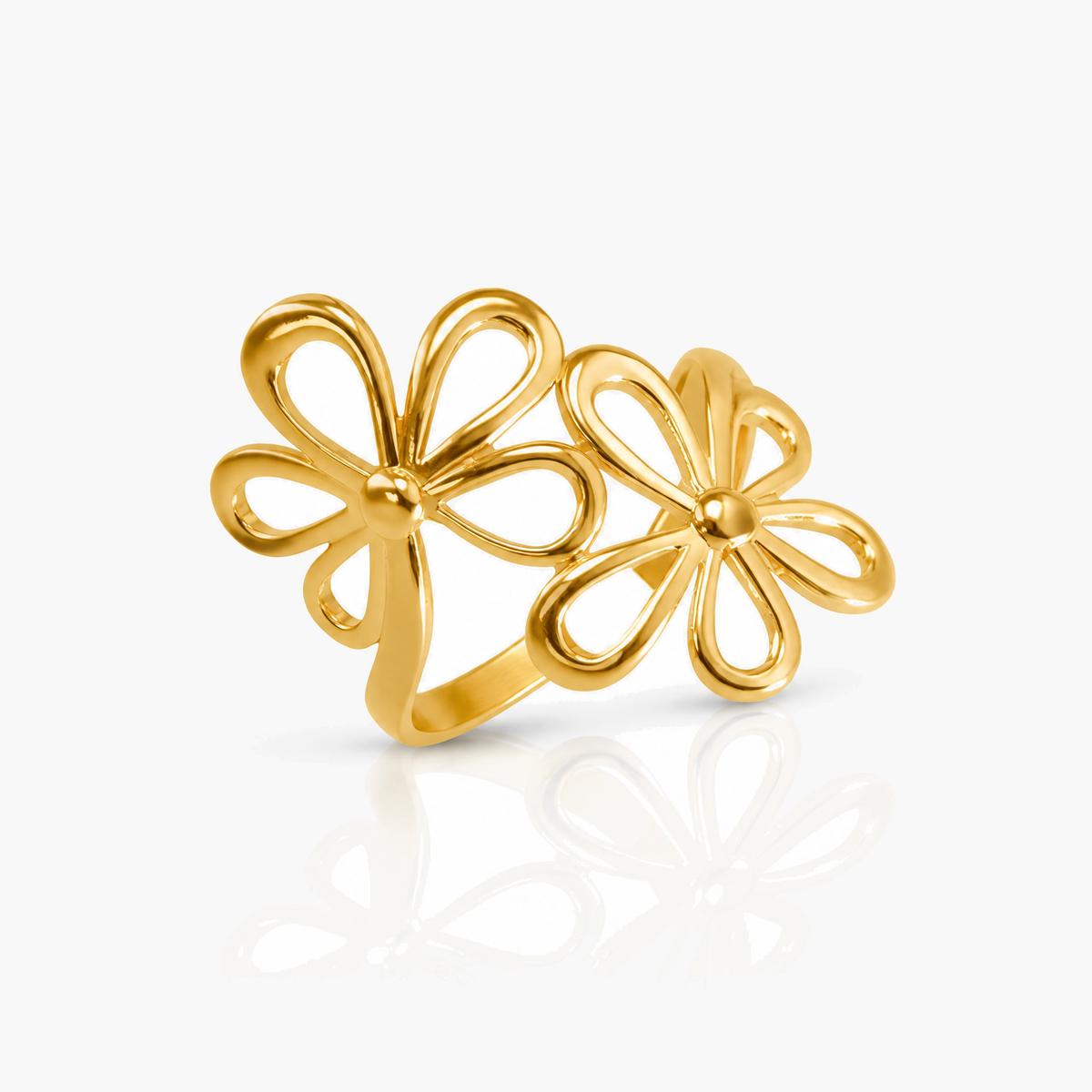Dainty Double Flower Ring
