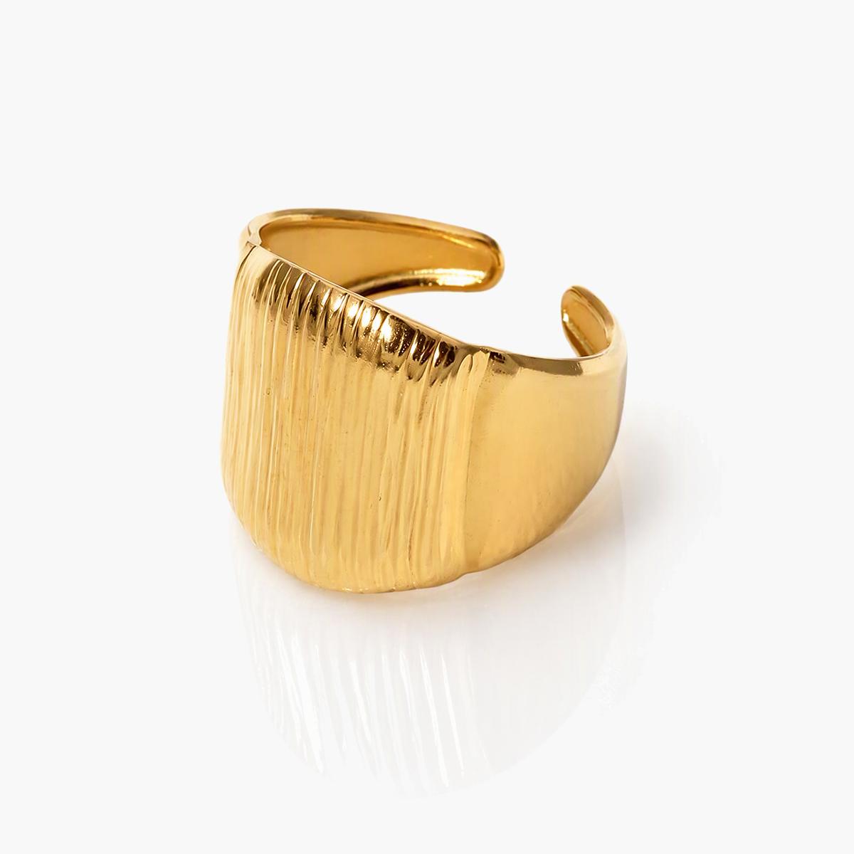 Ribbed Open Cuff Ring