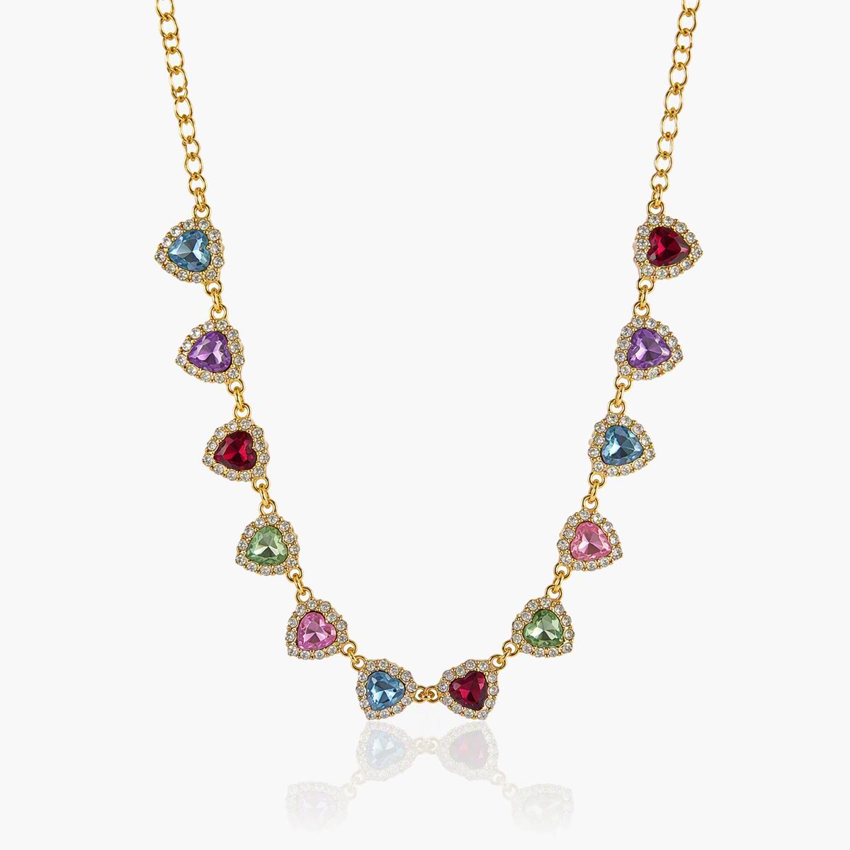 Dainty Multicolor Heart Necklace
