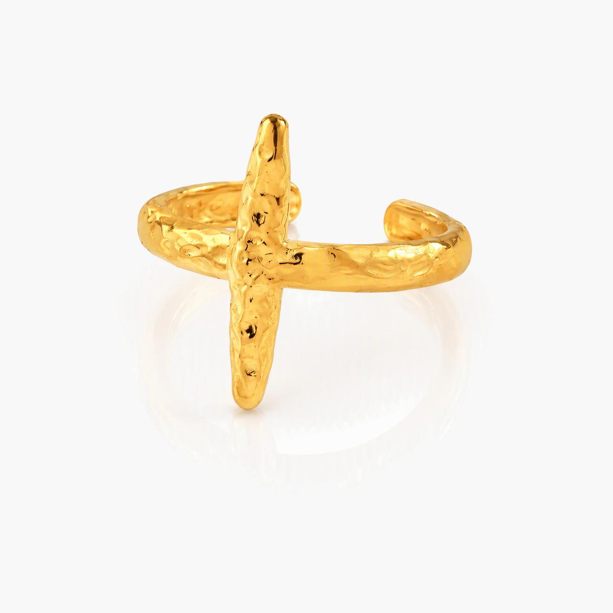 Trendy Moon Open Cuff Ring