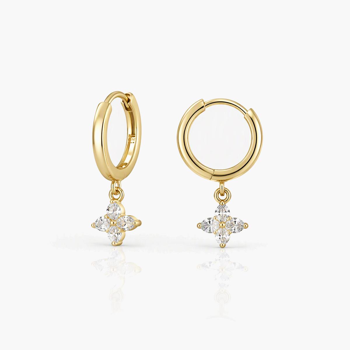 Dainty Four-Leaf Clover Huggie Earrings