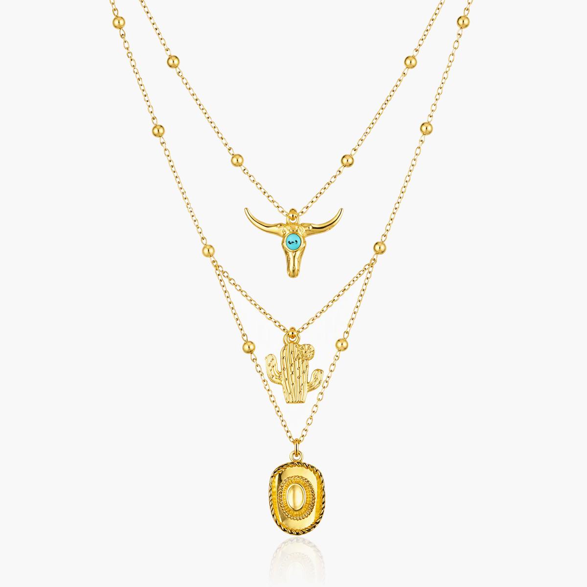 Boho Cactus Charm Necklace