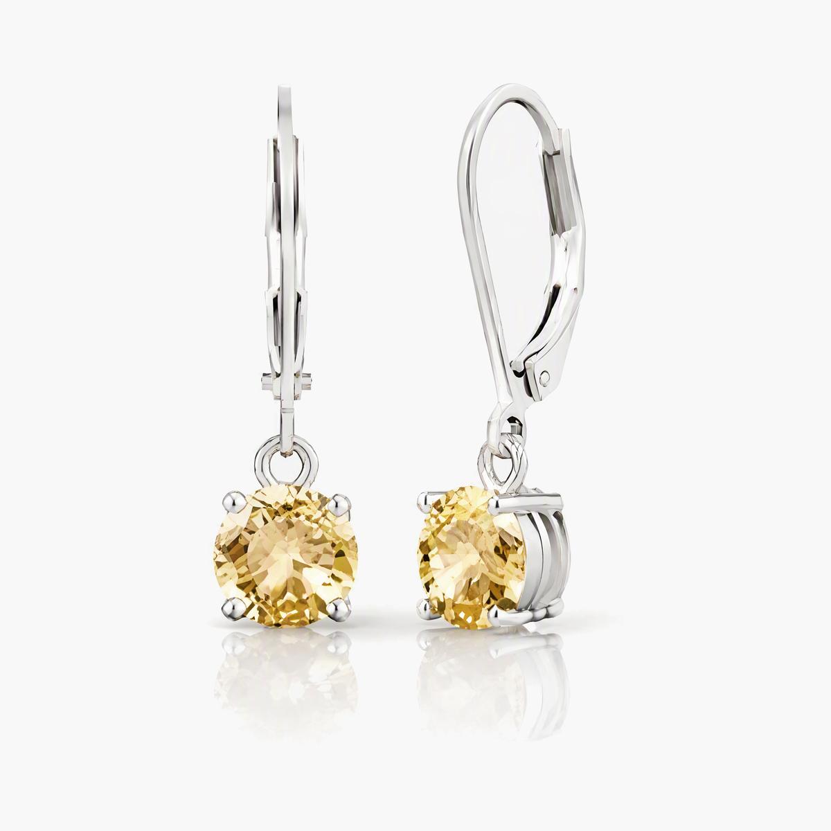 Elegant Round Stone Drop Earrings