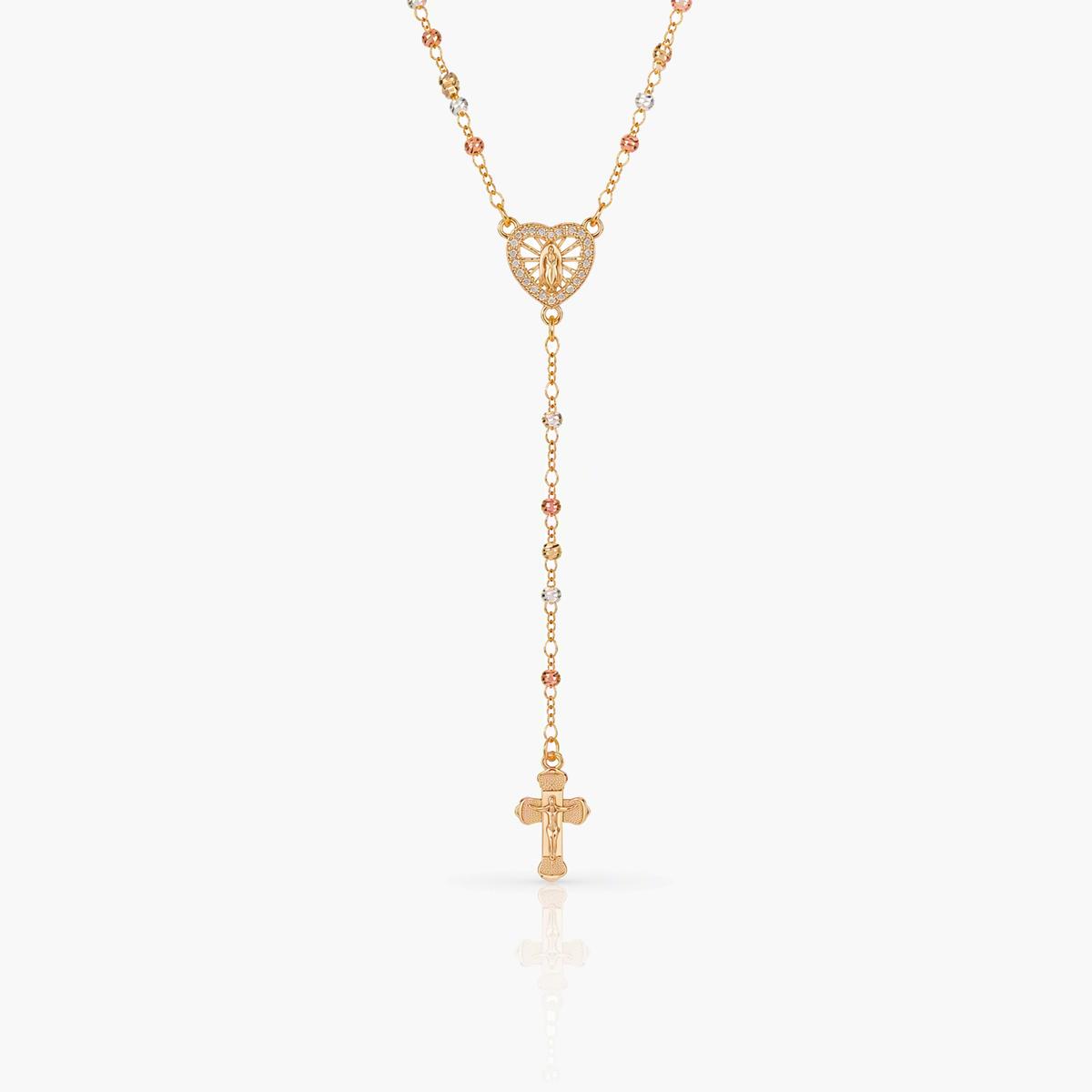 Dainty Heart Rosary Necklace