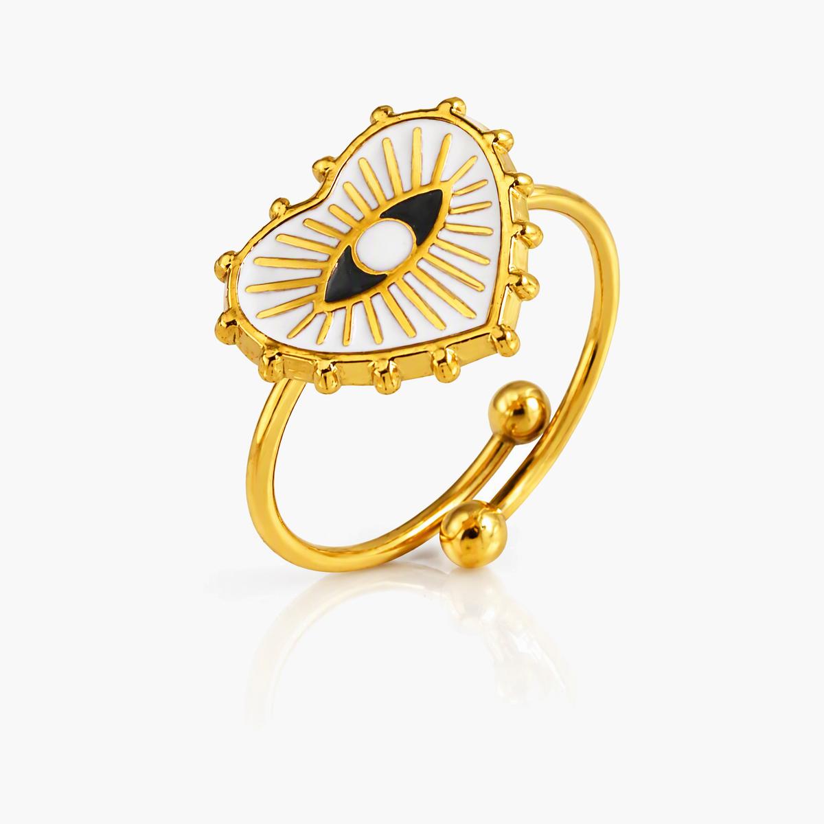 Heart Evil Eye Ring