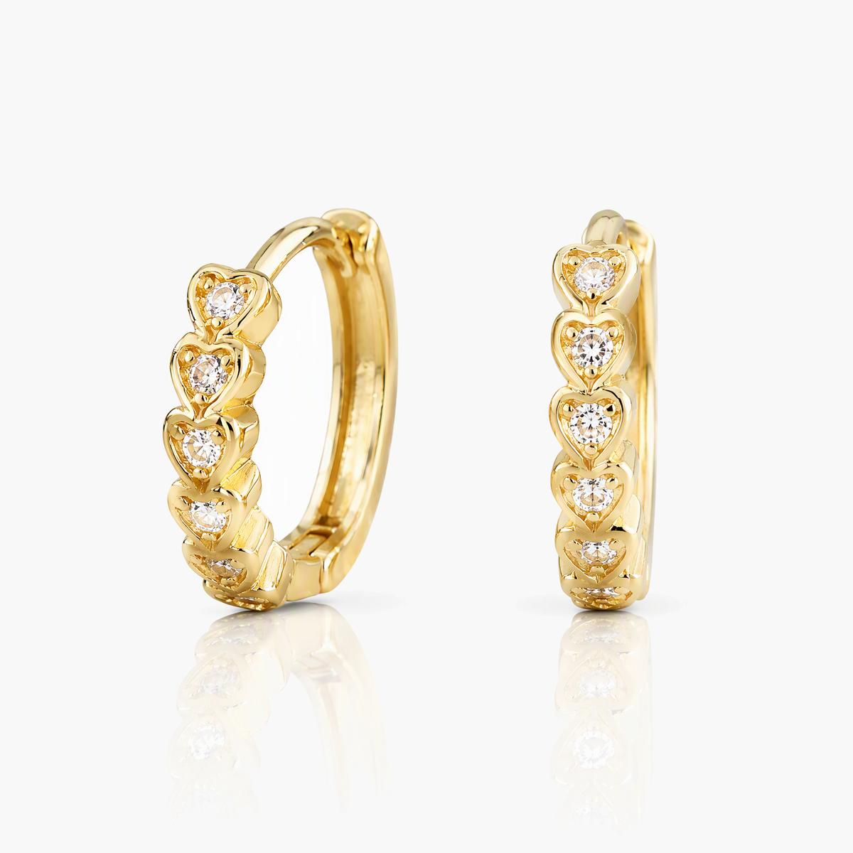 Dainty Heart Huggie Earrings