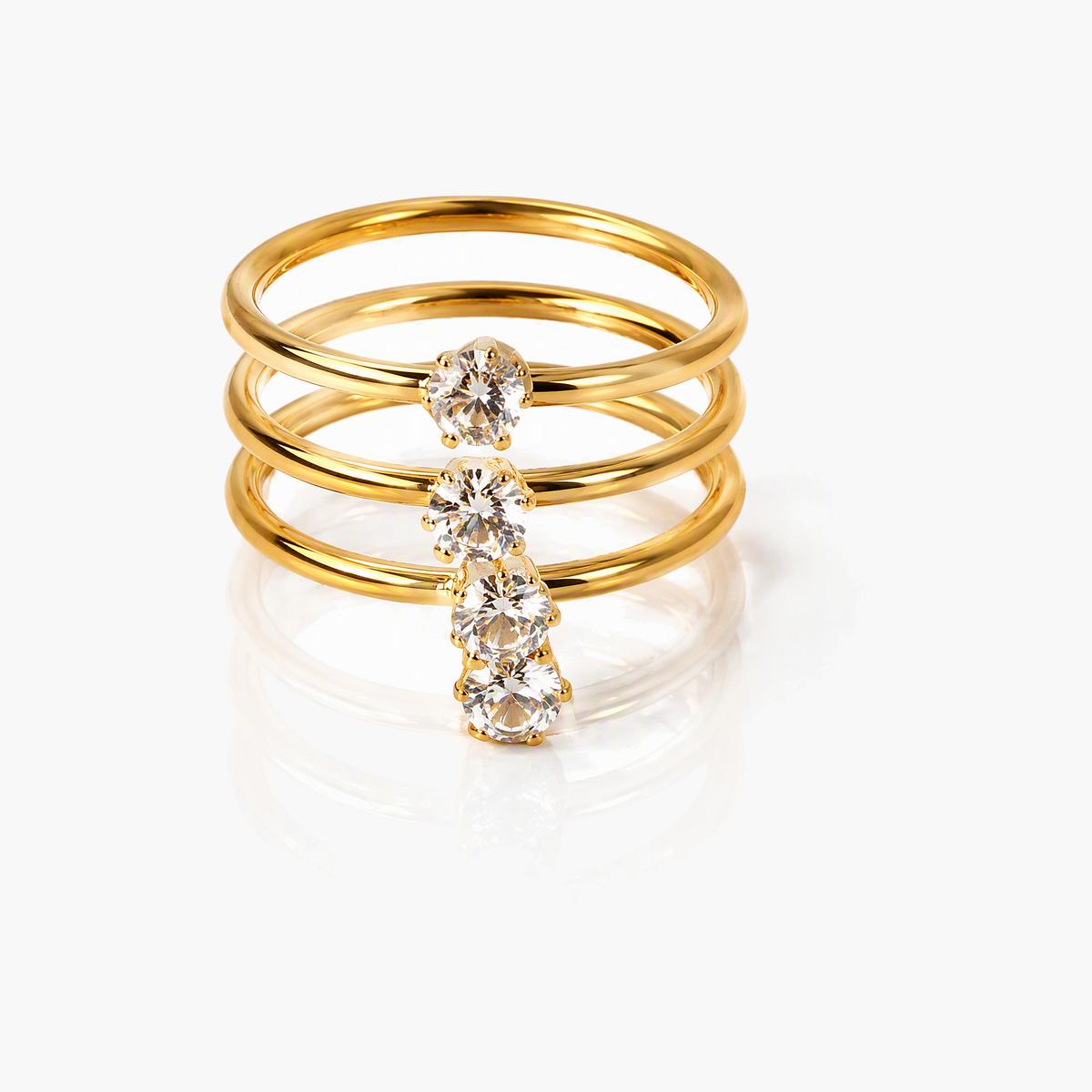 Dainty Triple Band Open Cuff Ring