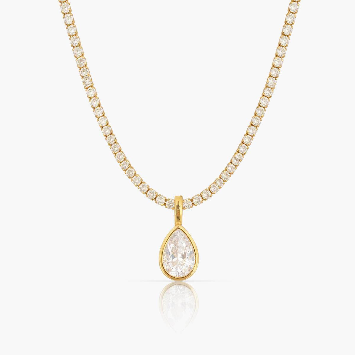 Elegant Teardrop Tennis Necklace