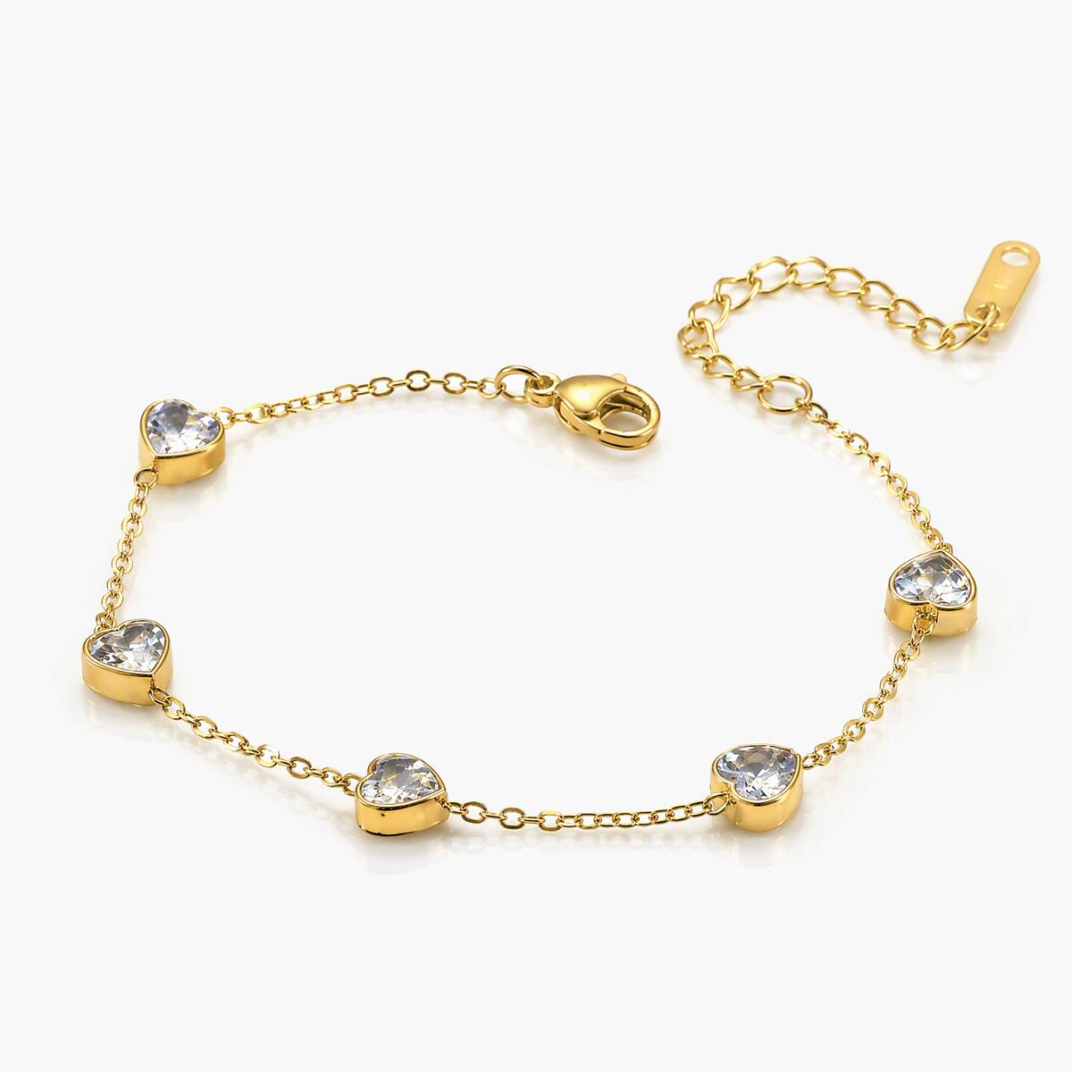 Dainty Heart Charm Bracelet