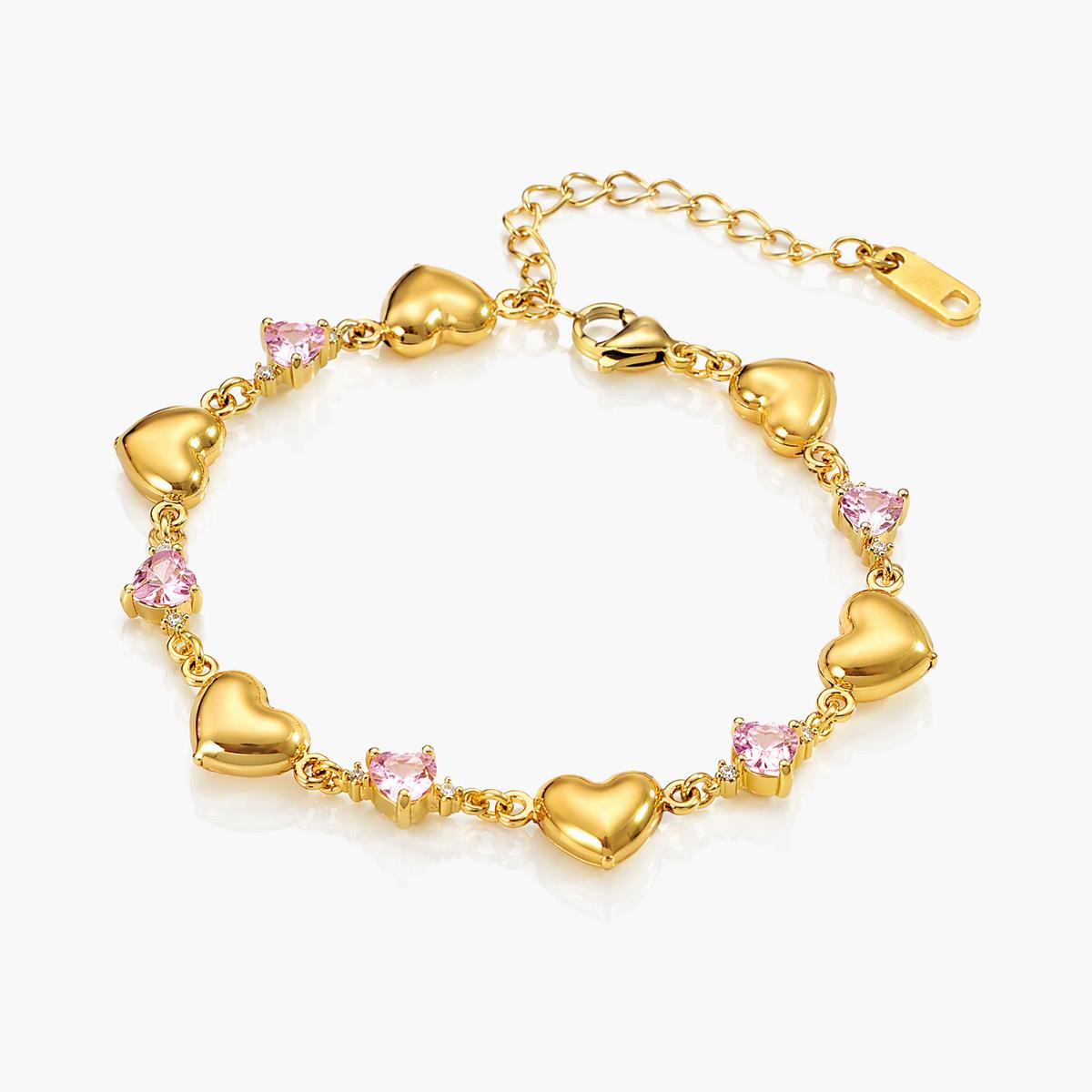 Round Stone Link Bracelet