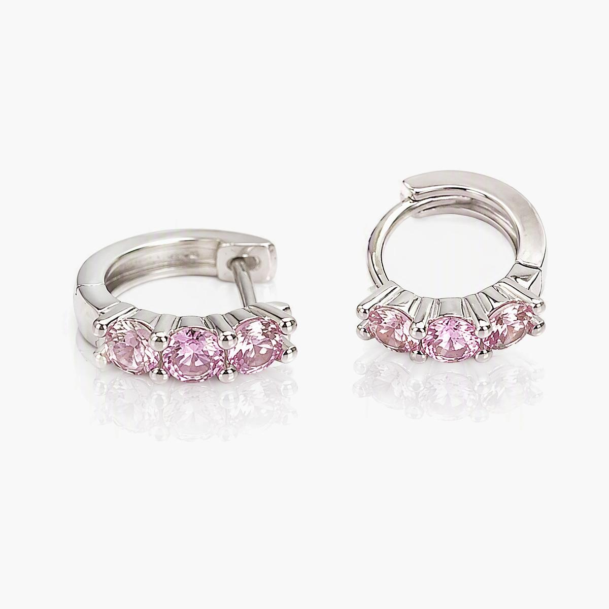 Dainty Three-Stone Huggie Earrings