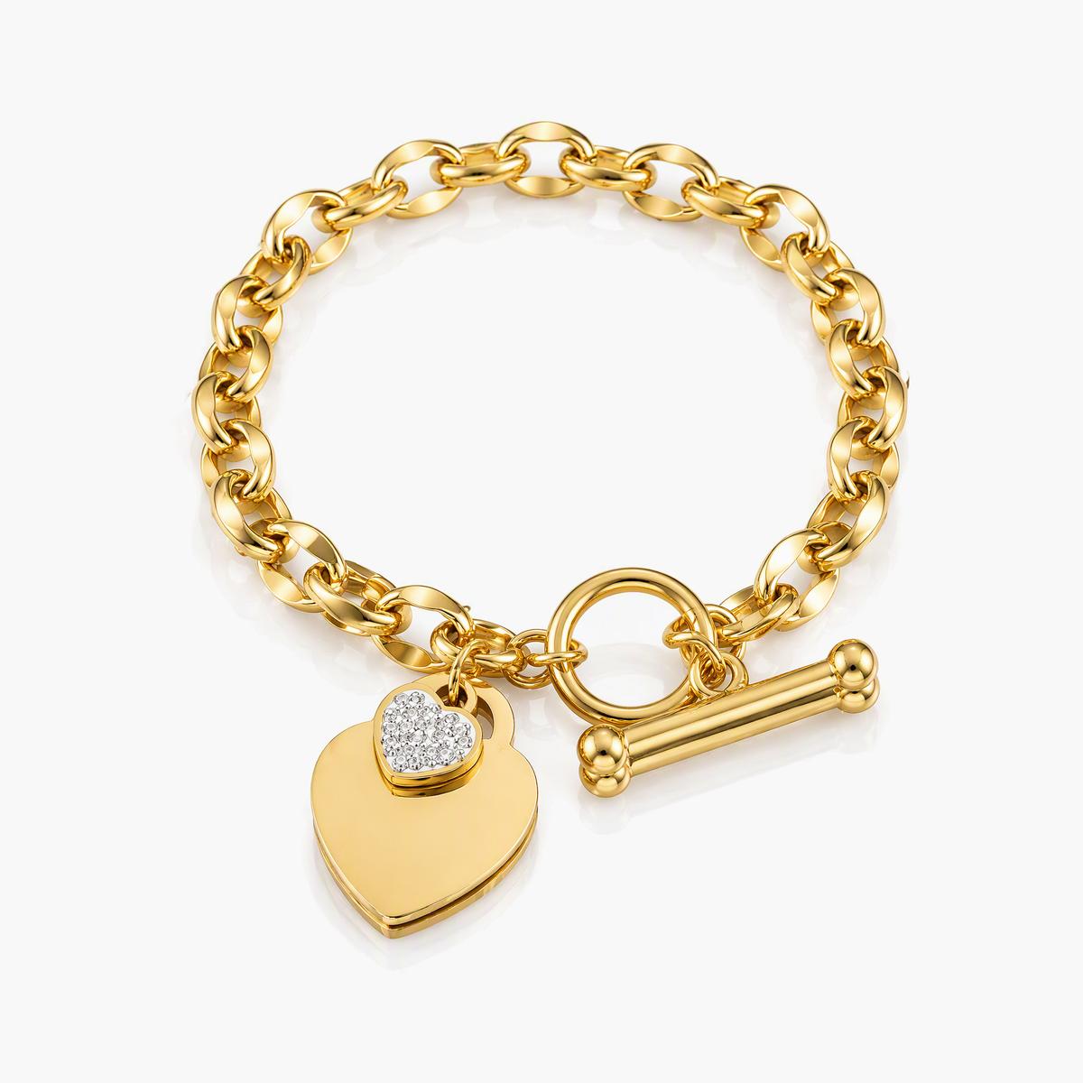 Chunky Heart Charm Bracelet