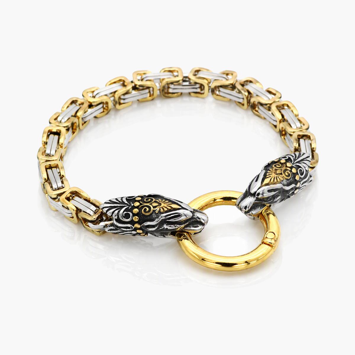 Vintage Wolf Head Link Bracelet