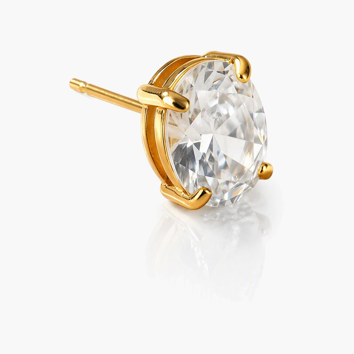 Oval Stone Stud Earrings