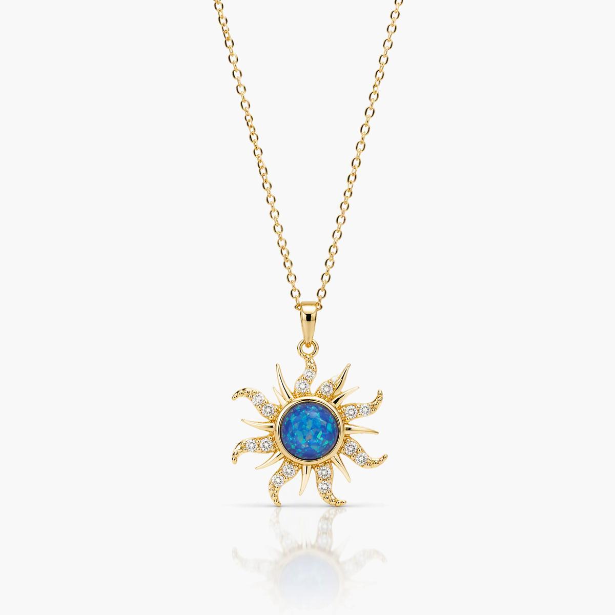Vintage Sun Opal Pendant Necklace
