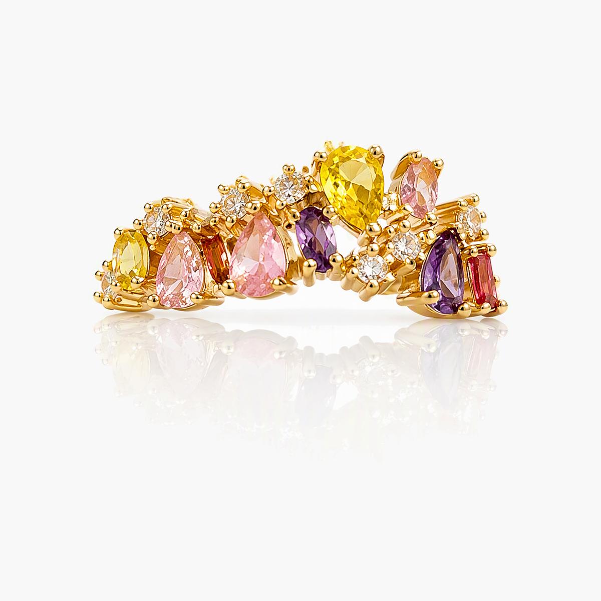 Dainty Multi-Stone Crown Ring