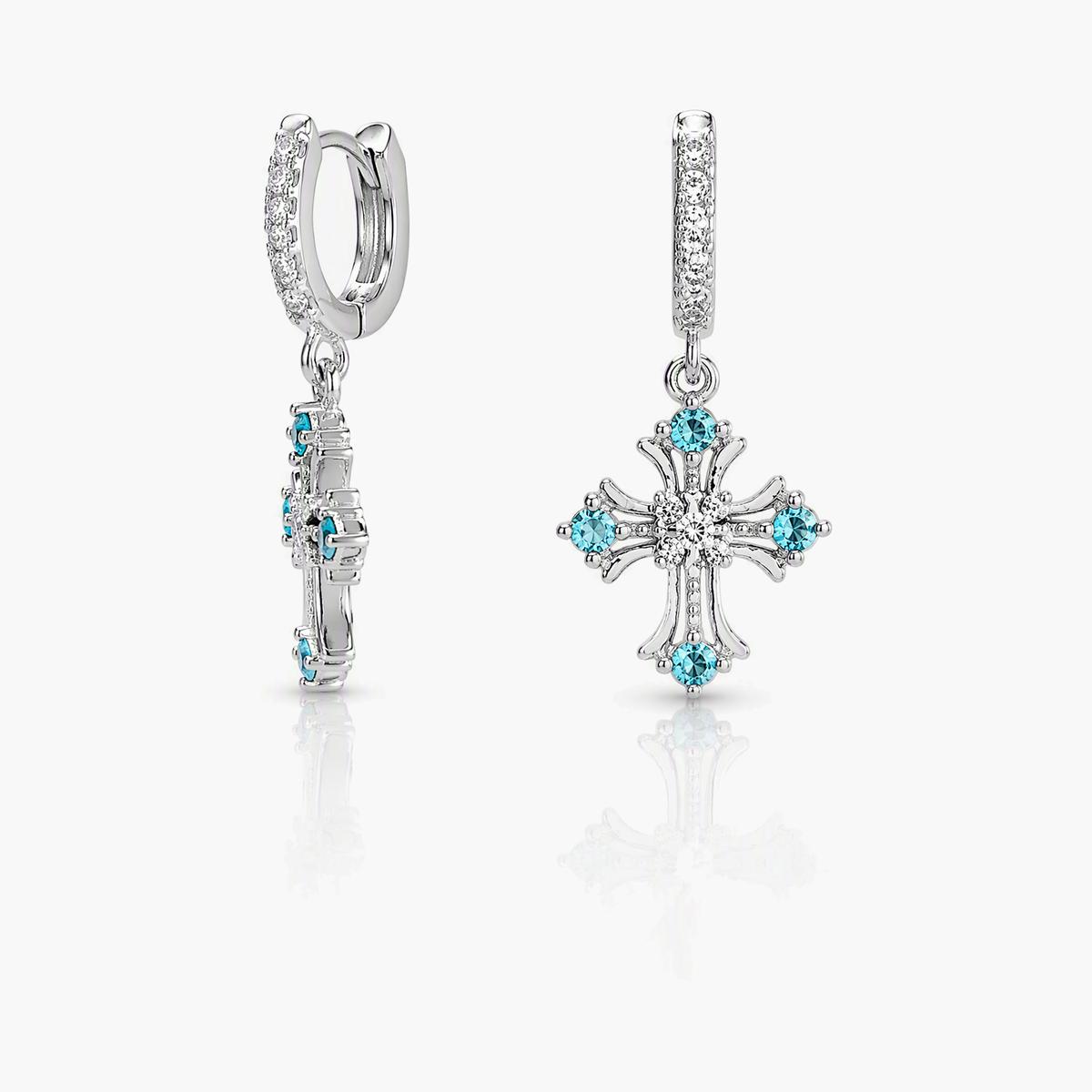 Cross Charm Drop Earrings