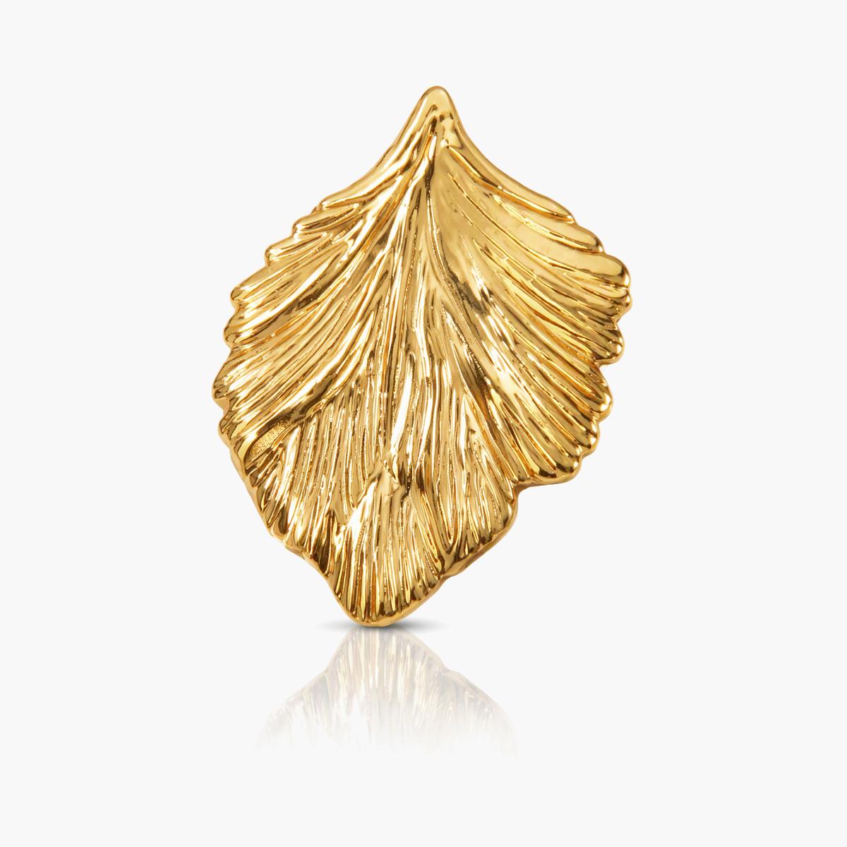 Textured Leaf & Knot Stud Earrings