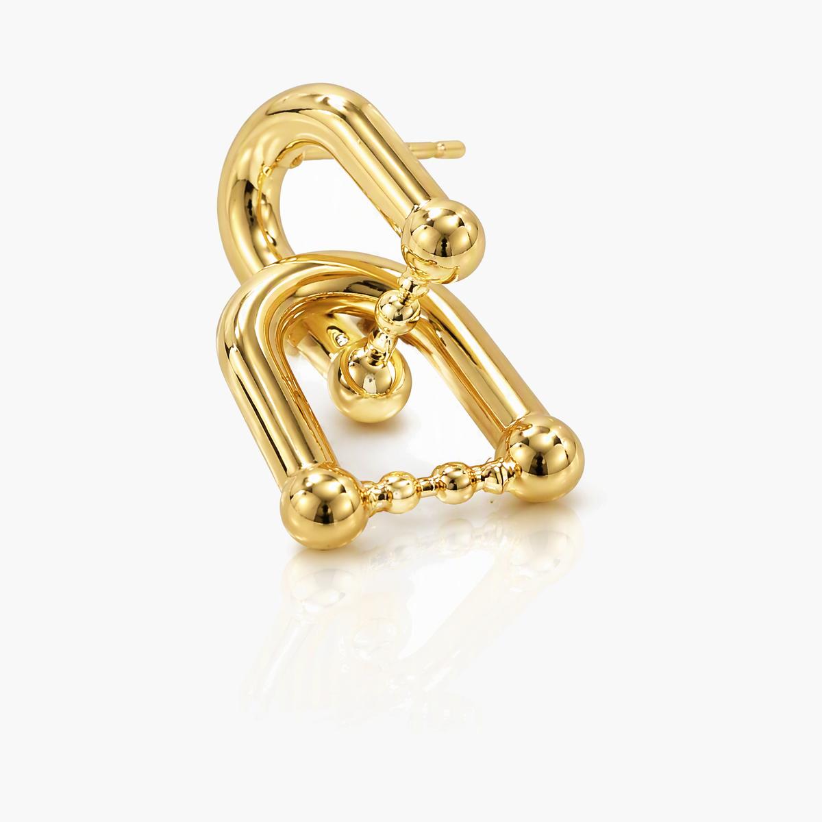 Minimalist Interlocking Link Stud Earrings