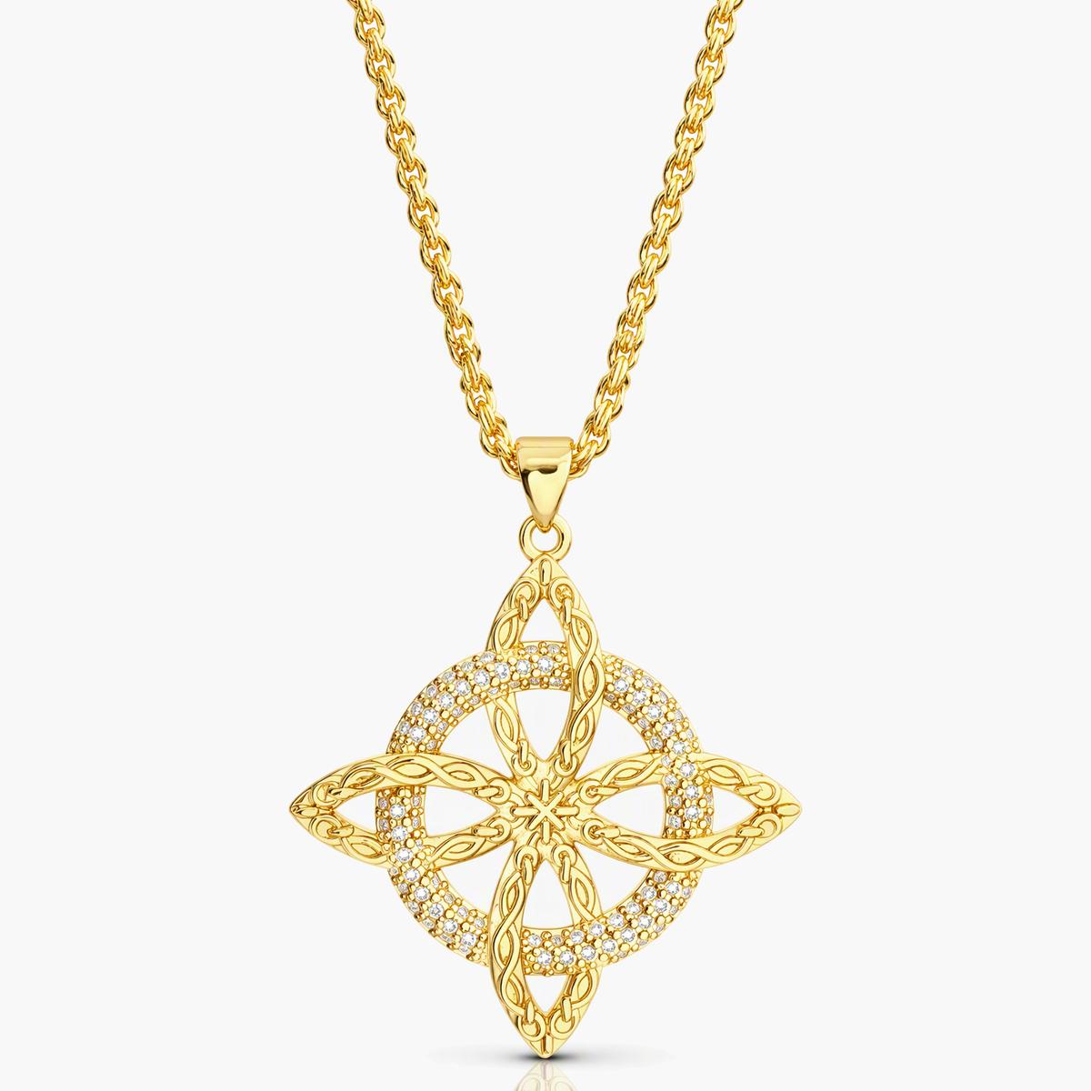 Celtic Knot Flower Pendant Necklace