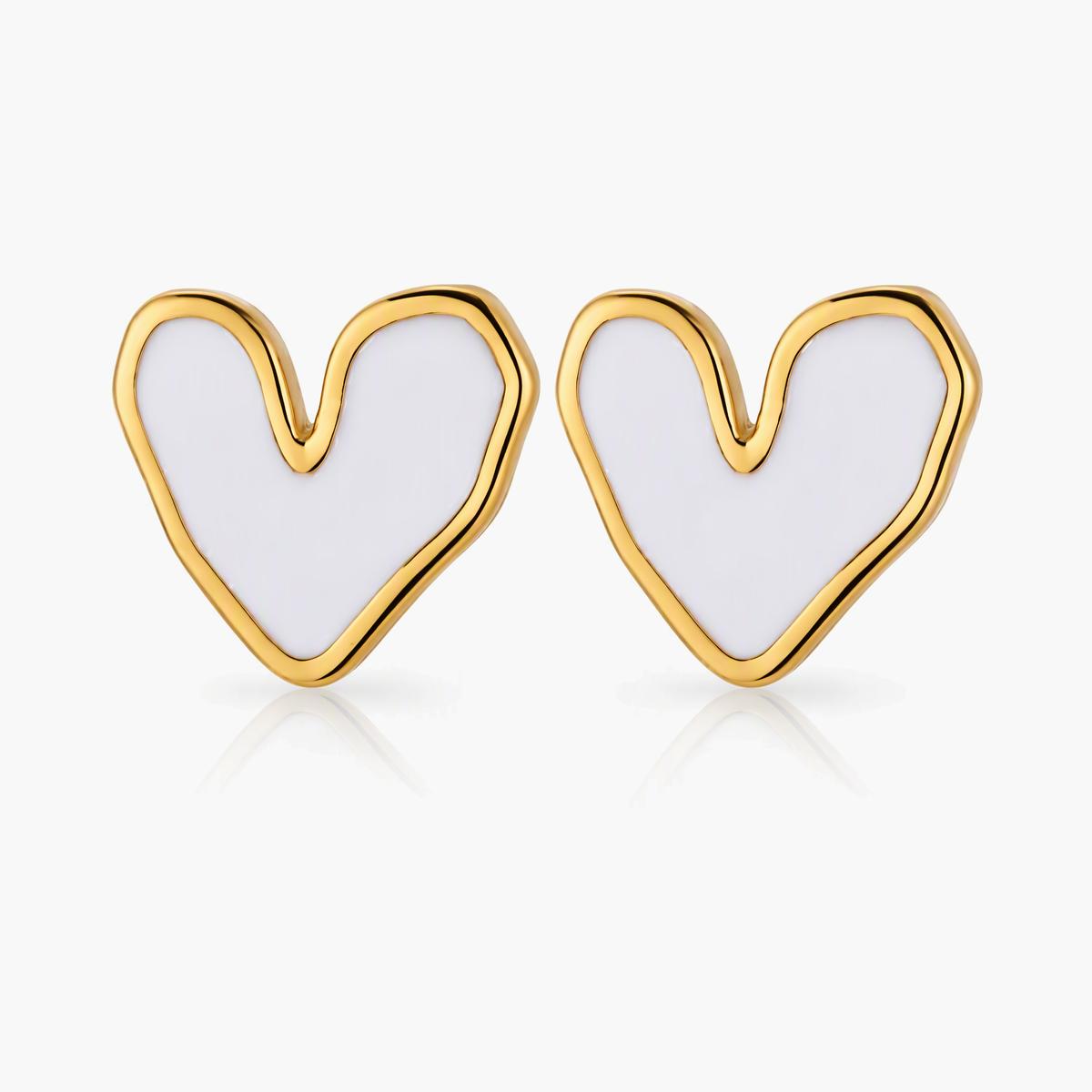 Textured Heart Stud Earrings