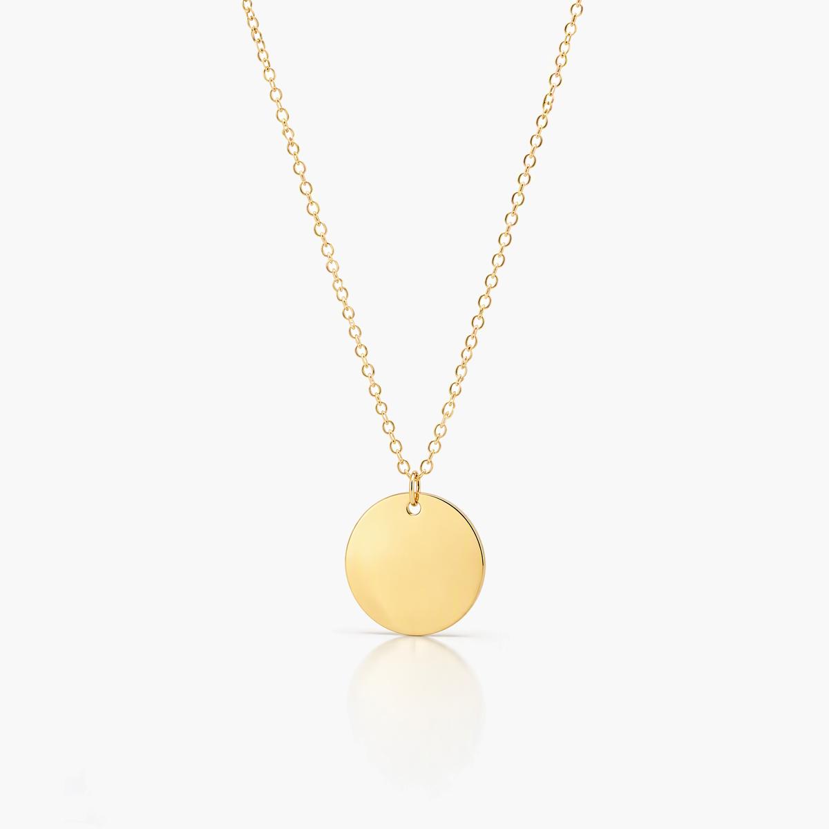 Minimalist Round Disc Pendant Necklace