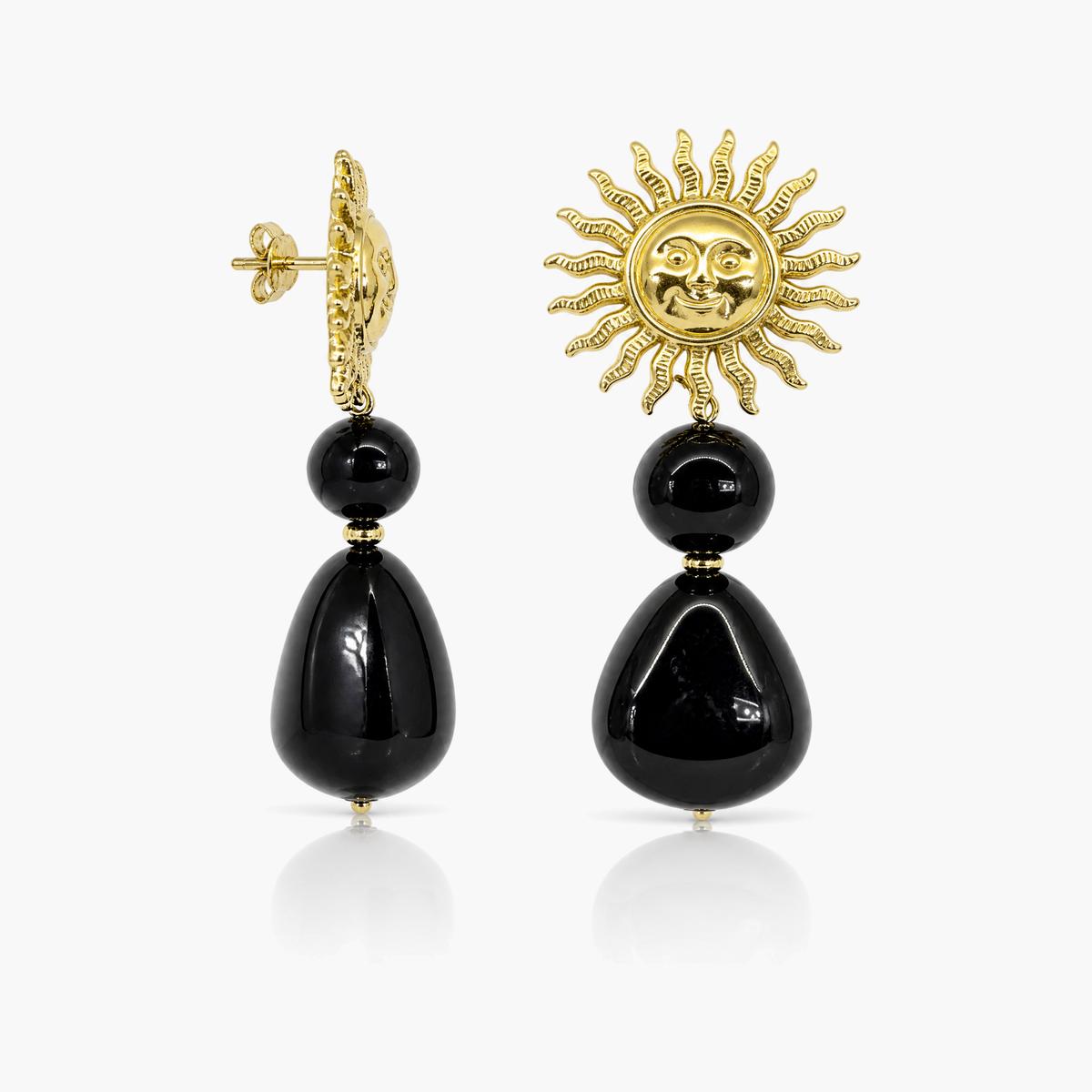 Vintage Sun Face Drop Earrings