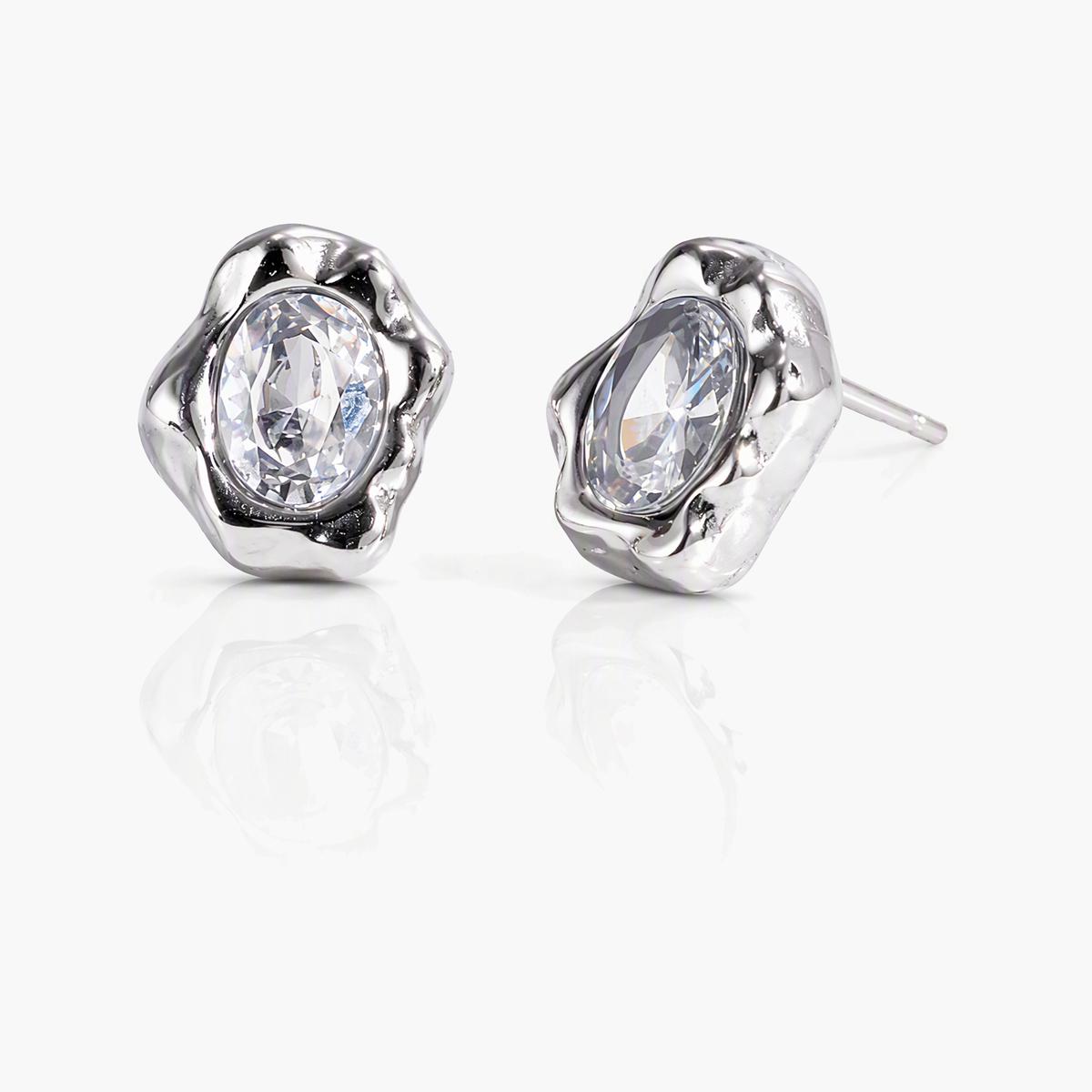 Irregular Oval Stud Earrings
