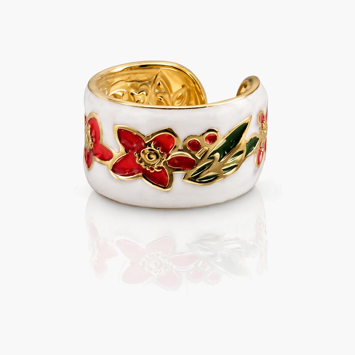 Cute Floral Enamel Ring