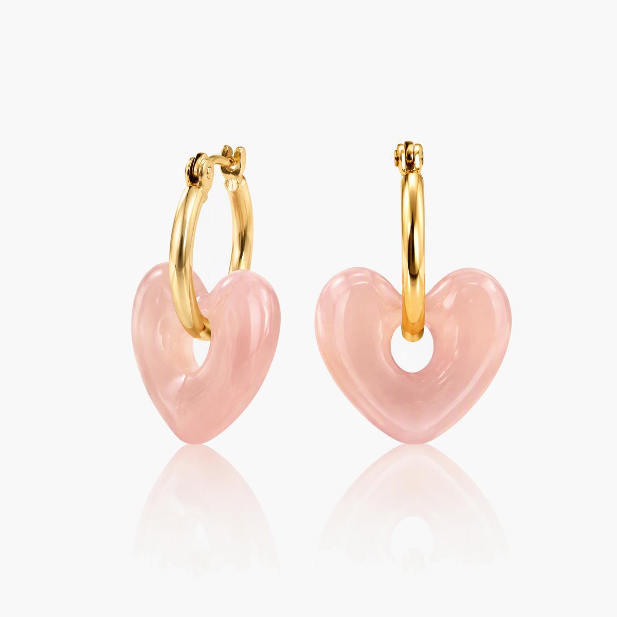 Trendy Heart Huggie Earrings