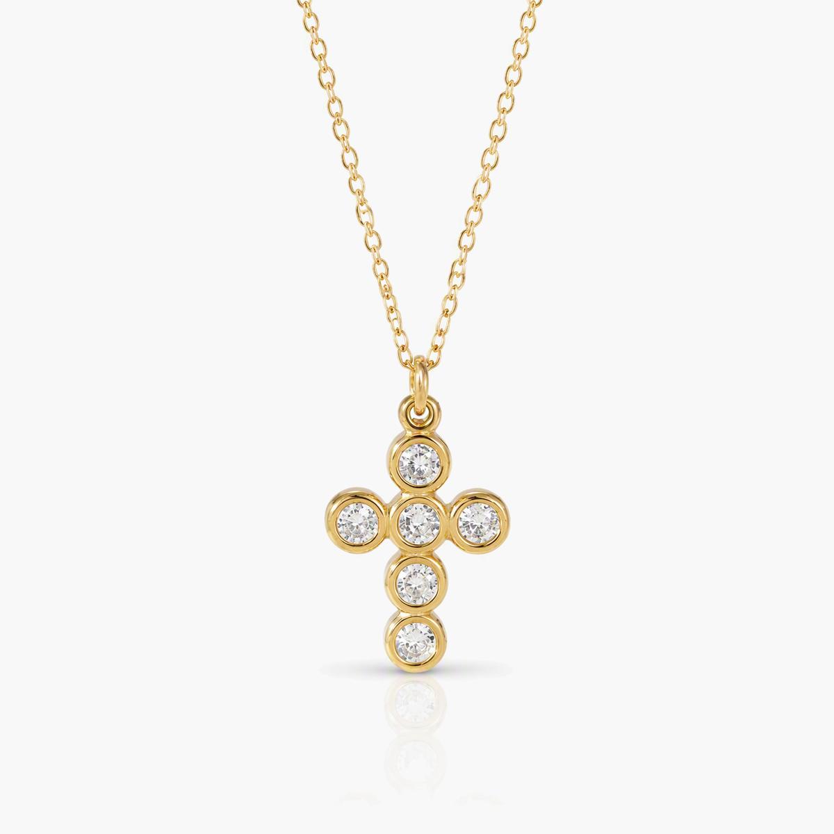 Dainty Cluster Cross Pendant Necklace