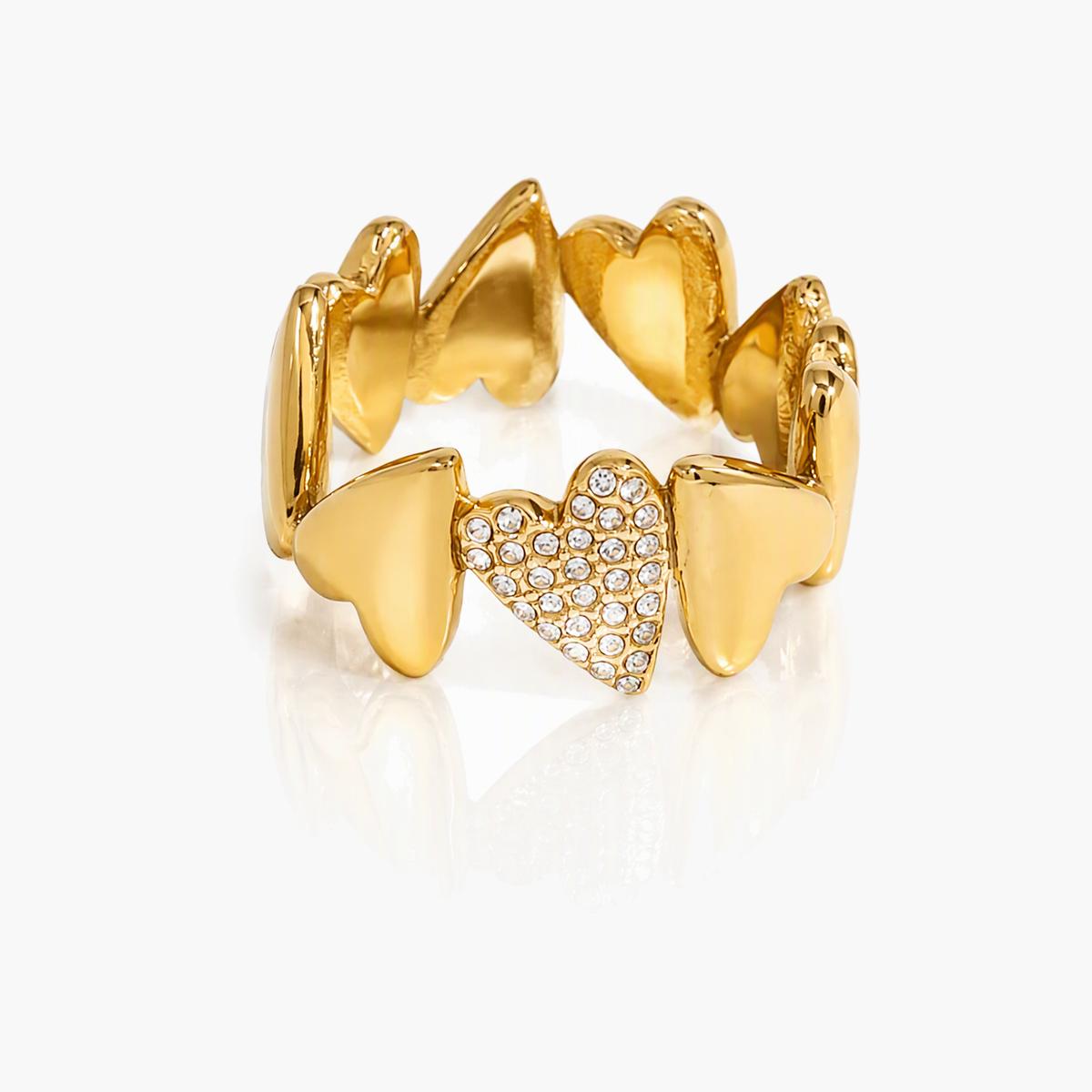 Trendy Paved Heart Ring