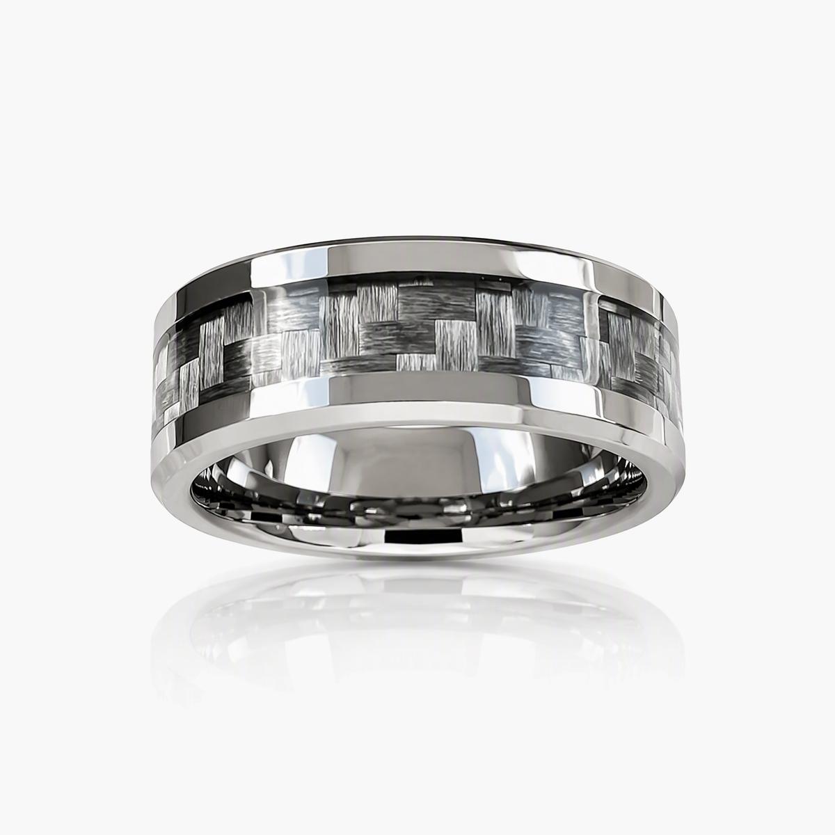 Chunky Carbon Fiber Inlay Ring