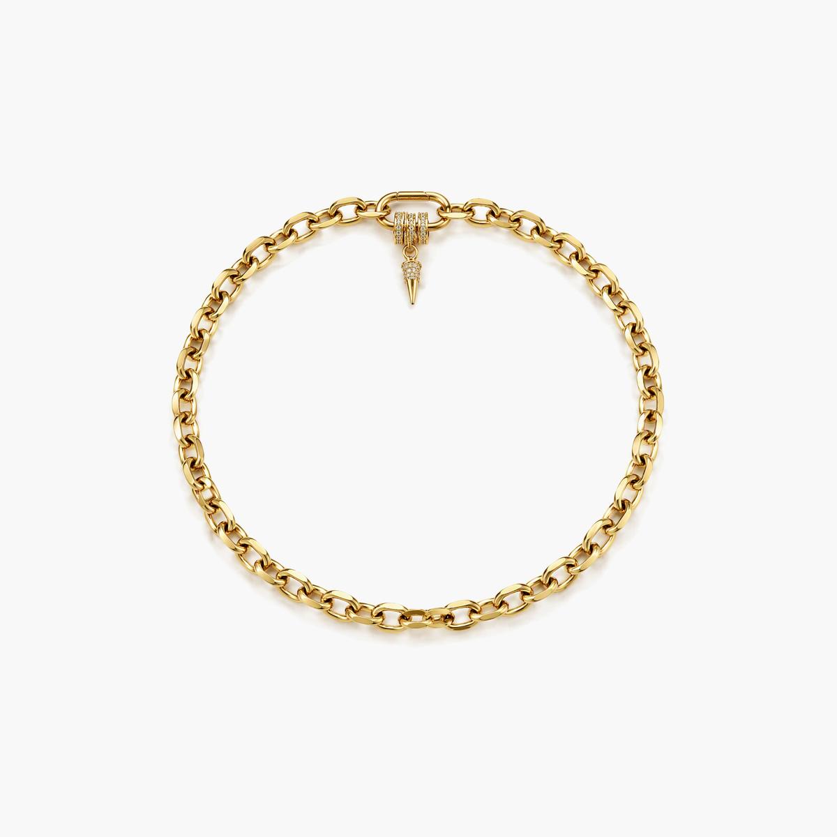 Chunky Link Spike Charm Necklace
