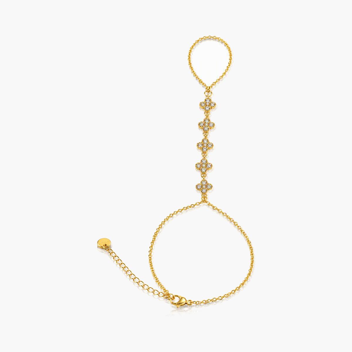 Dainty Four-Leaf Clover Hand Chain