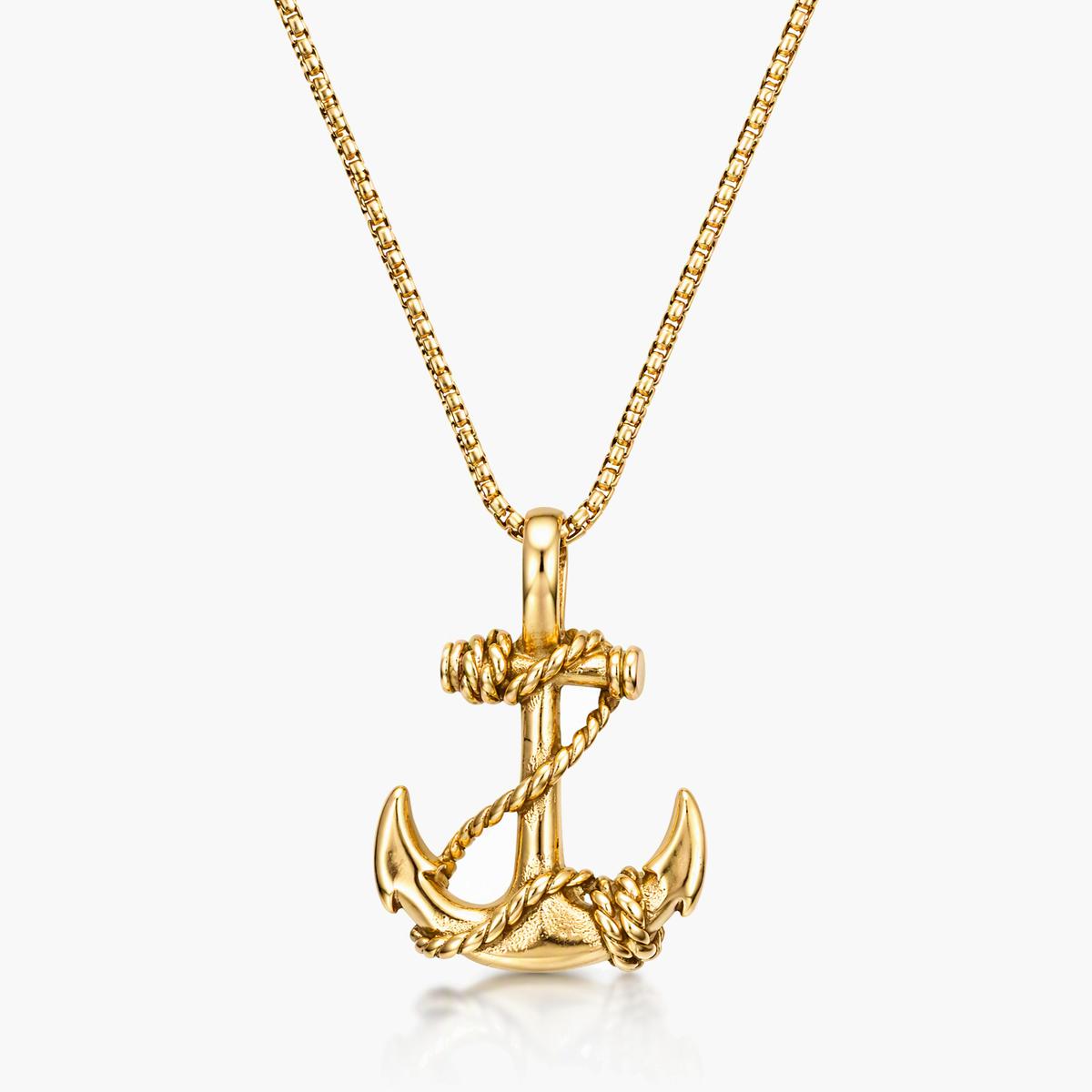 Trendy Anchor Charm Pendant Necklace