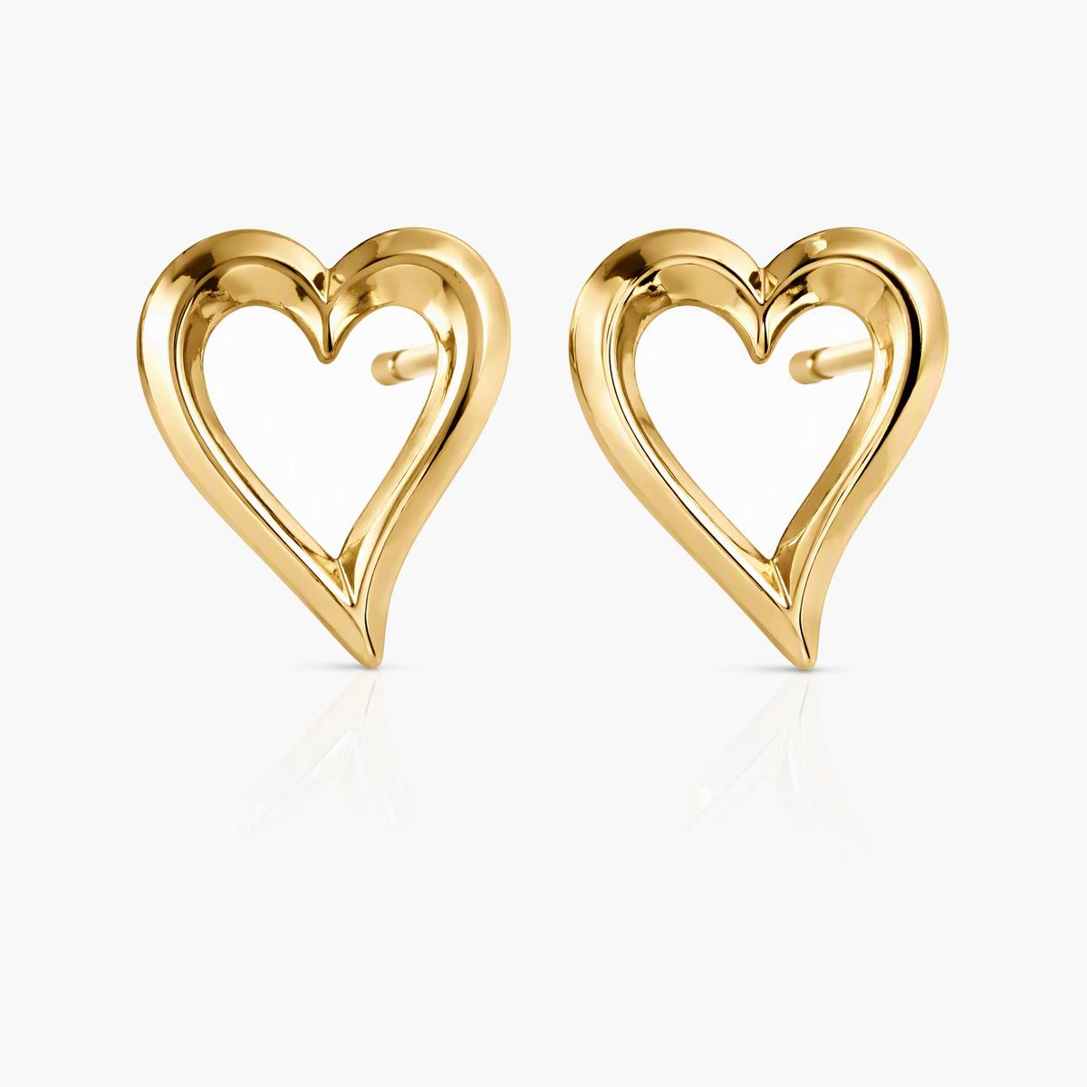 Textured Heart Stud Earrings