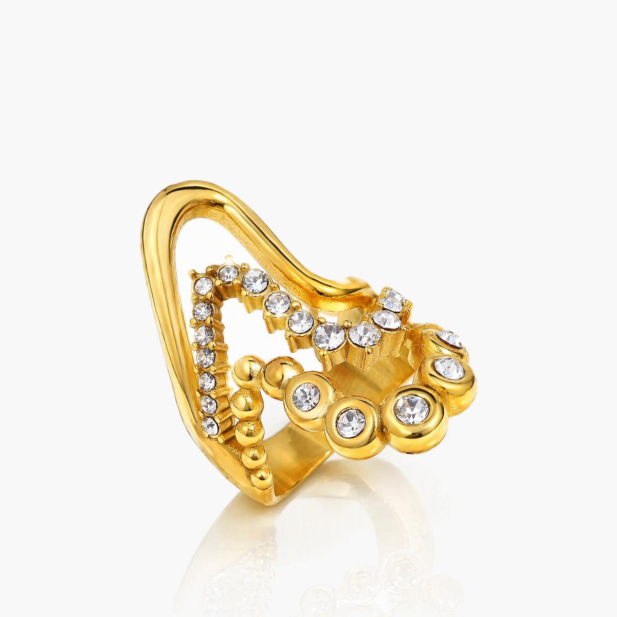 Trendy Sphere Wave Ring