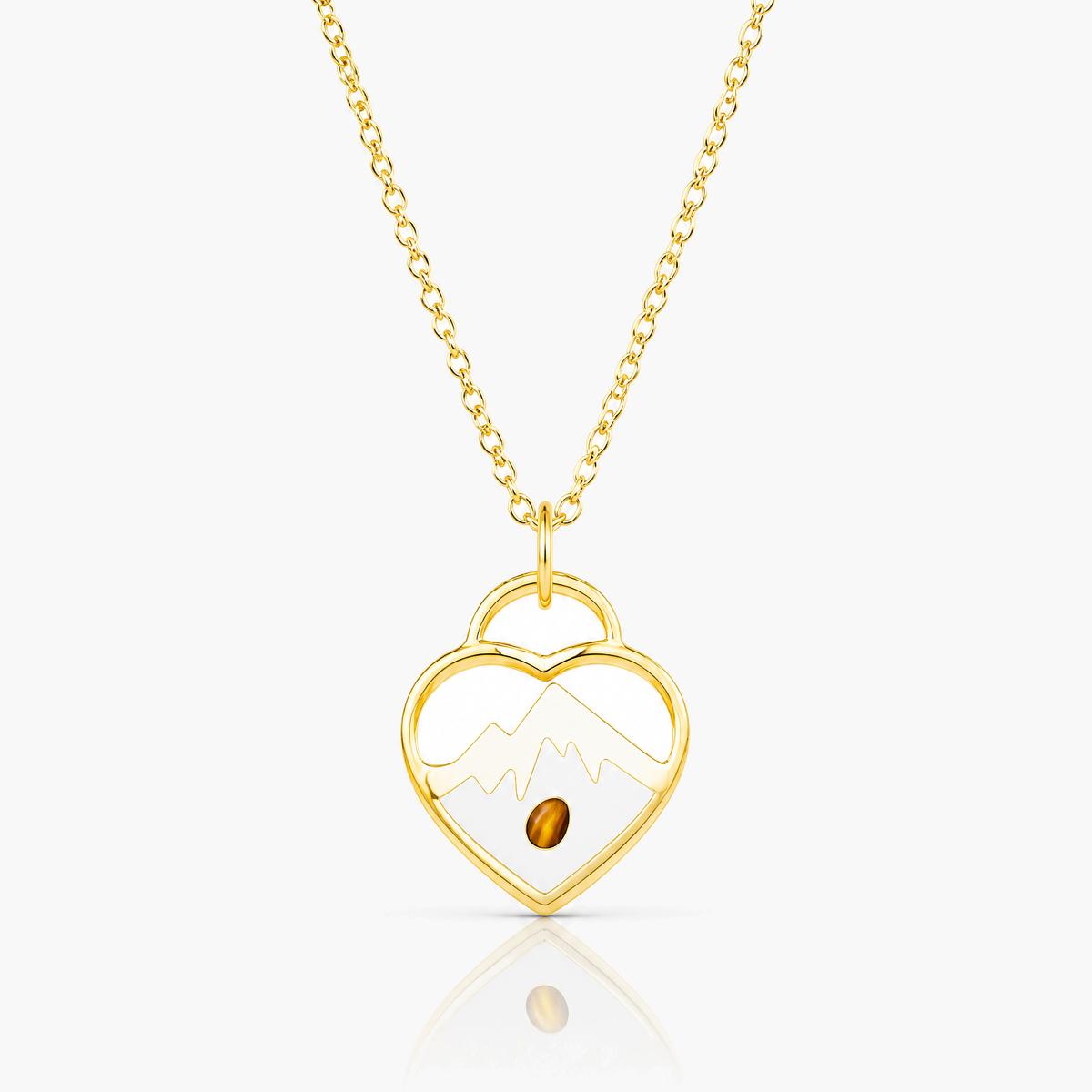 Dainty Heart Mountain Pendant Necklace